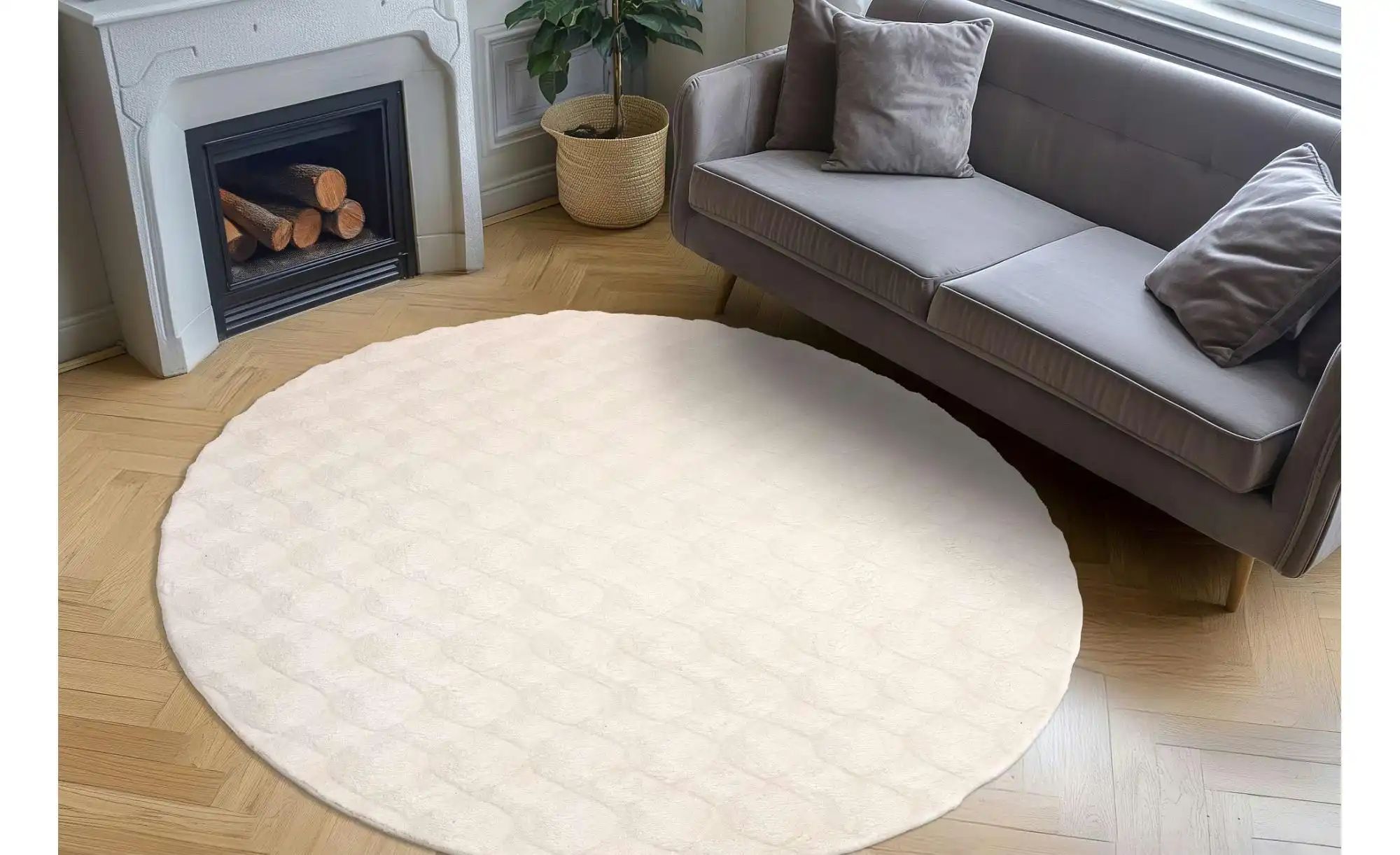 Thumbnail - Teppich   ¦ creme ¦ Synthetische Fasern ¦ Maße (cm): B: 120 H: 3  Ø: 120 Teppiche > Wohnteppiche - Höffner