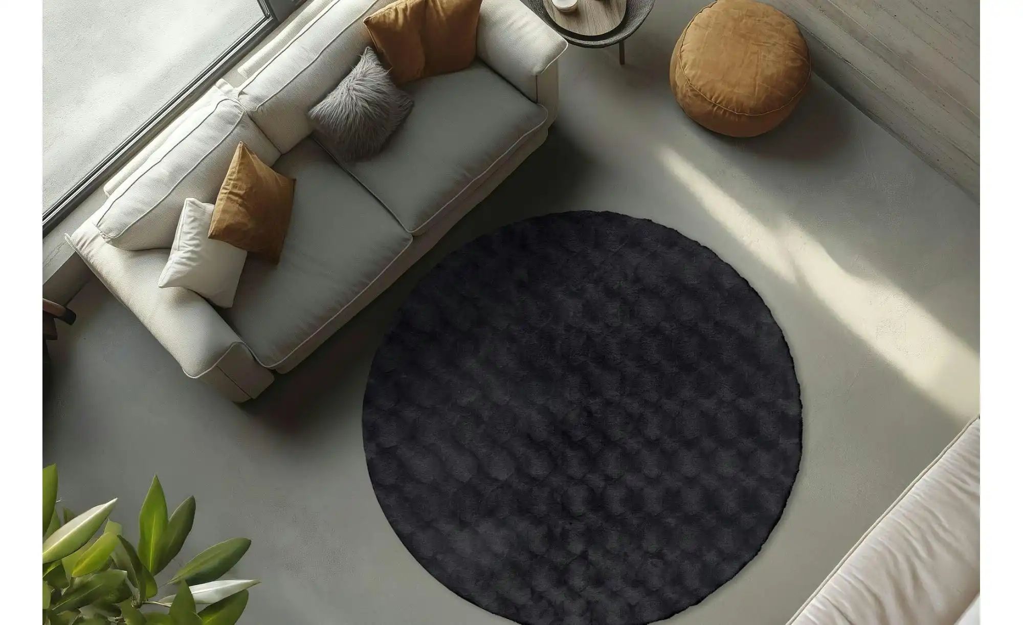Teppich   ¦ beige ¦ Synthetische Fasern ¦ Maße (cm): B: 120 H: 3  Ø: 120 Te günstig online kaufen