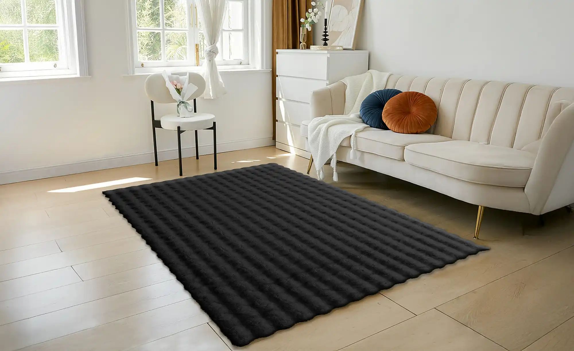 Thumbnail - como Webteppich  Bunny Bubble ¦ schwarz ¦ Synthetische Fasern ¦ Maße (cm): B: 140 Teppiche > Wohnteppiche - Höffner