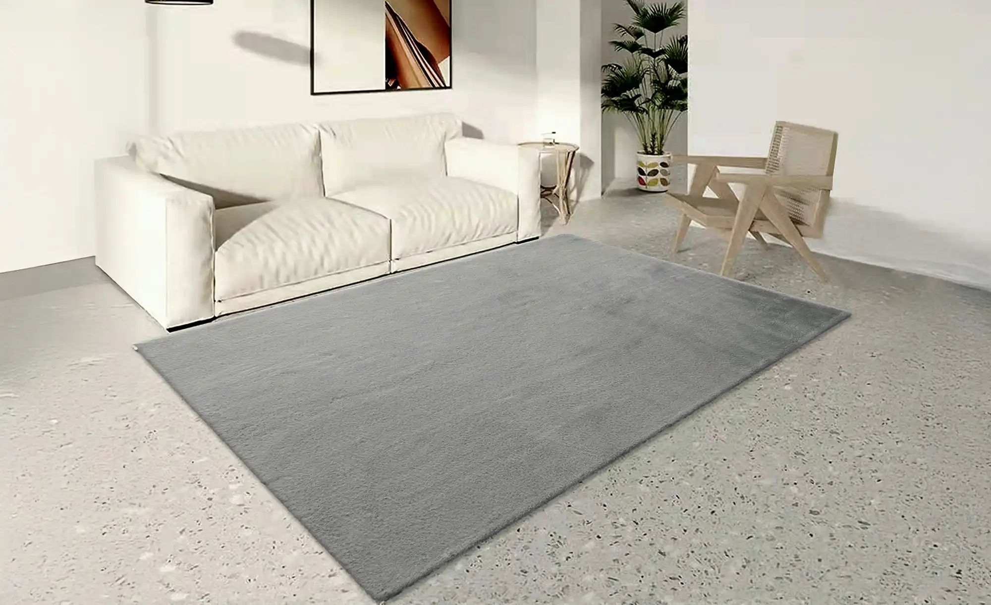 como Hochflorteppich  Bunny ¦ grau ¦ Synthetische Fasern ¦ Maße (cm): B: 16 günstig online kaufen