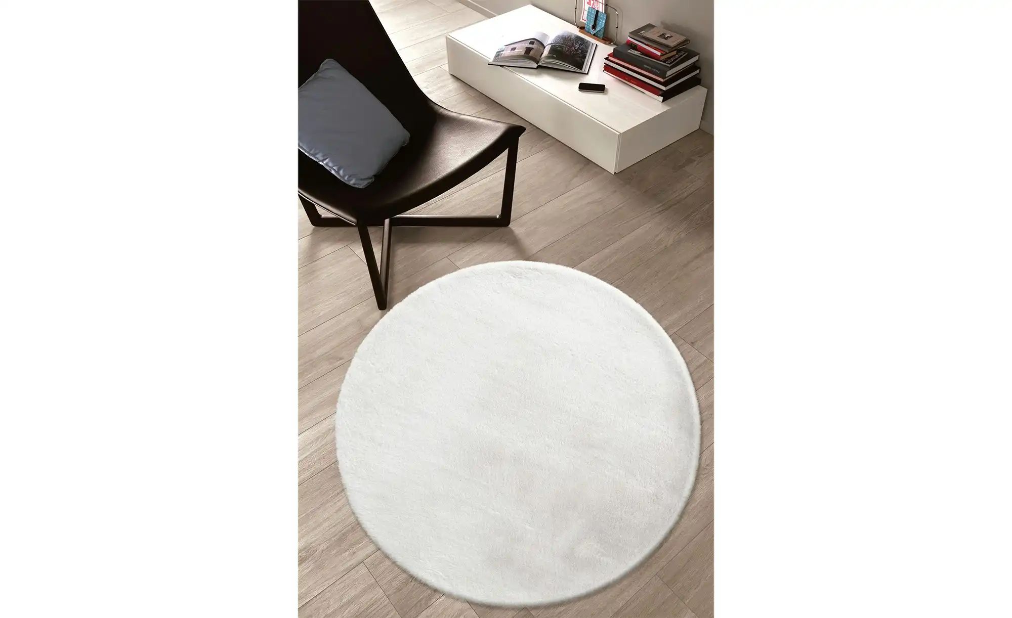 Thumbnail - como Hochflorteppich Bunny ¦ weiß ¦ Synthetische Fasern Ø: 80 Teppiche > Hochflorteppiche - Höffner