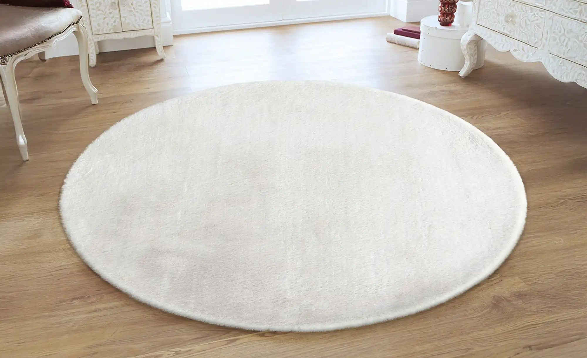 Thumbnail - como Hochflorteppich Bunny ¦ weiß ¦ Synthetische Fasern Ø: 160 Teppiche > Hochflorteppiche - Höffner