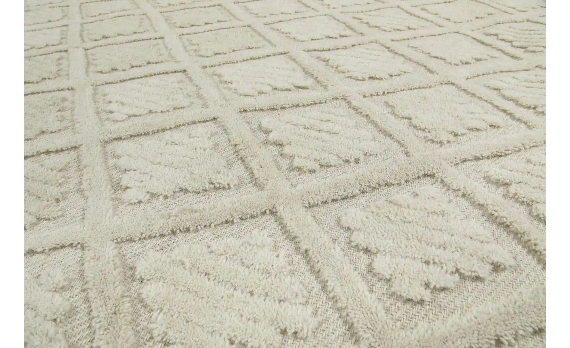 WECONhome Teppich   ¦ creme ¦ Wolle ¦ Maße (cm): B: 40 H: 10 Teppiche > Woh günstig online kaufen