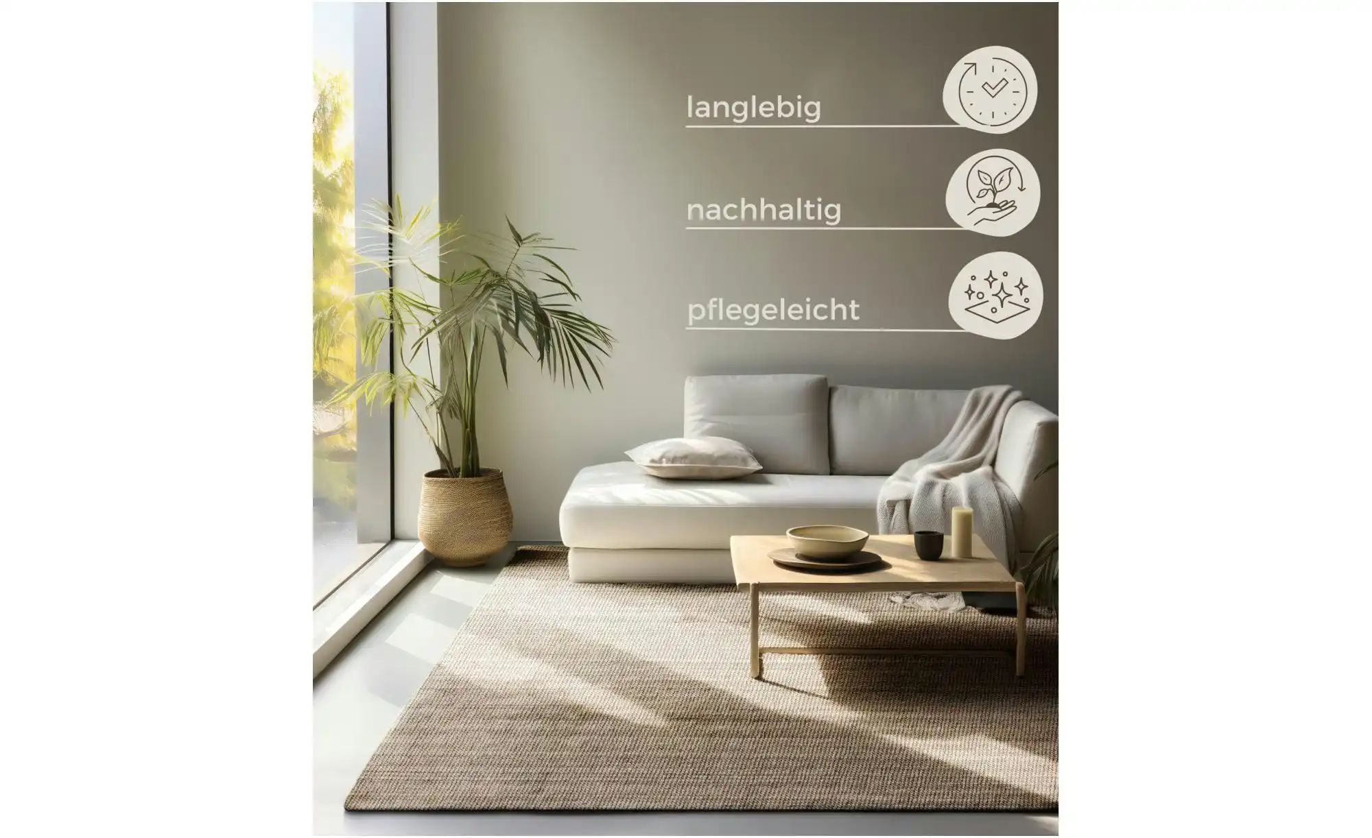 Thumbnail - Hanse Home Juteteppich ¦ beige ¦ Jute ¦ Maße (cm): B: 190 H: 1 Teppiche > Naturteppiche - Höffner