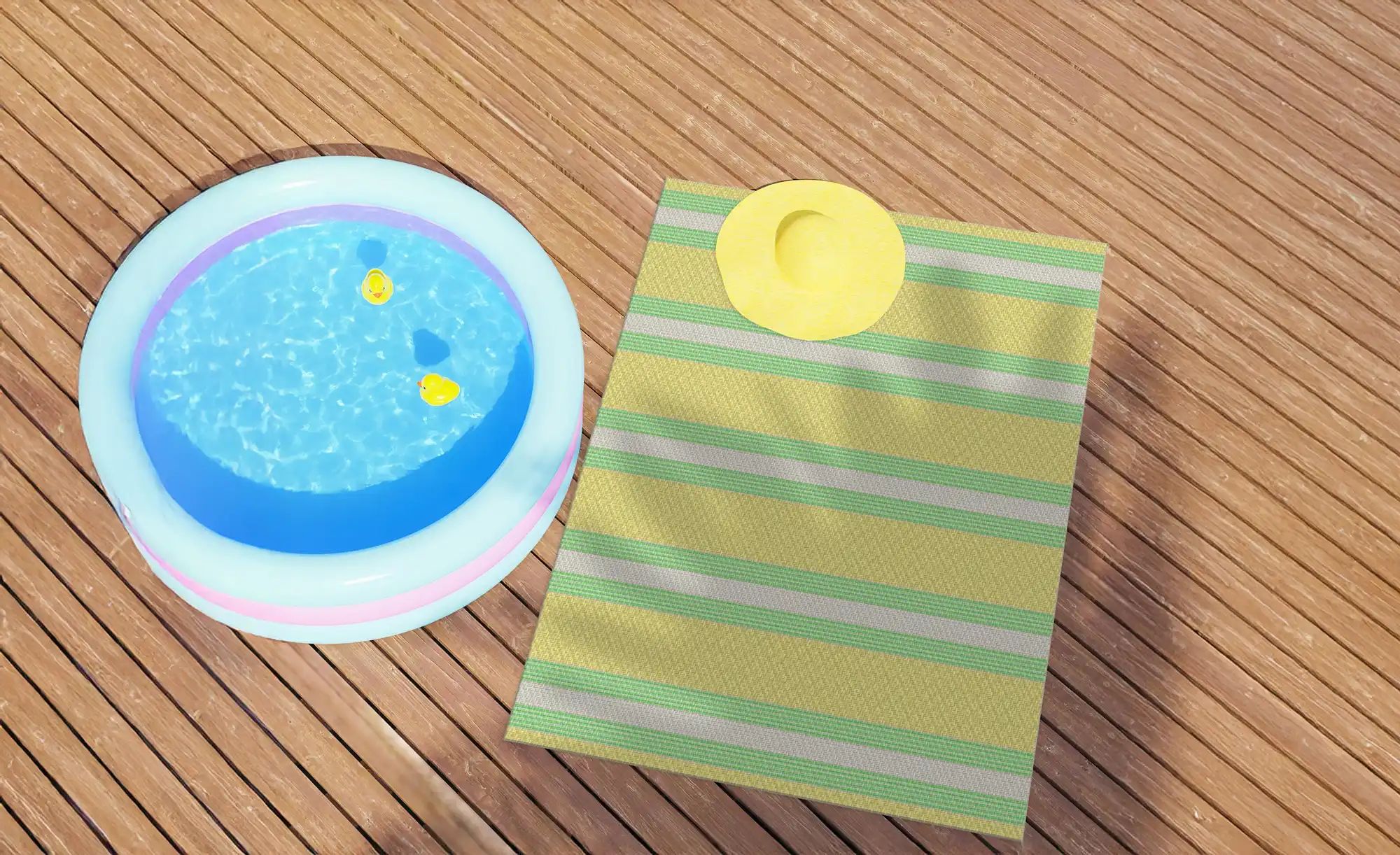 Thumbnail - In- und Outdoor Webteppich Pool-Party ¦ mehrfarbig ¦ Synthetische Fasern ¦ Maße (cm): B: 133 Teppiche > Outdoor Teppich...