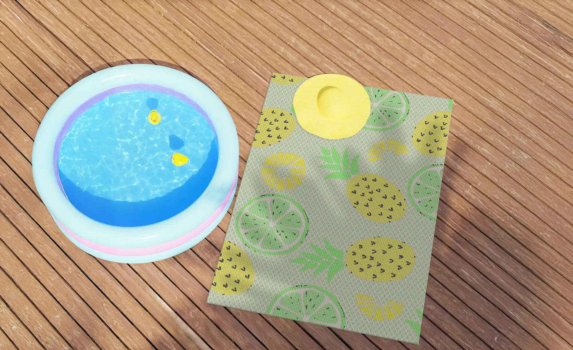 In- und Outdoor Webteppich  Pool-Party ¦ mehrfarbig ¦ Synthetische Fasern ¦ günstig online kaufen