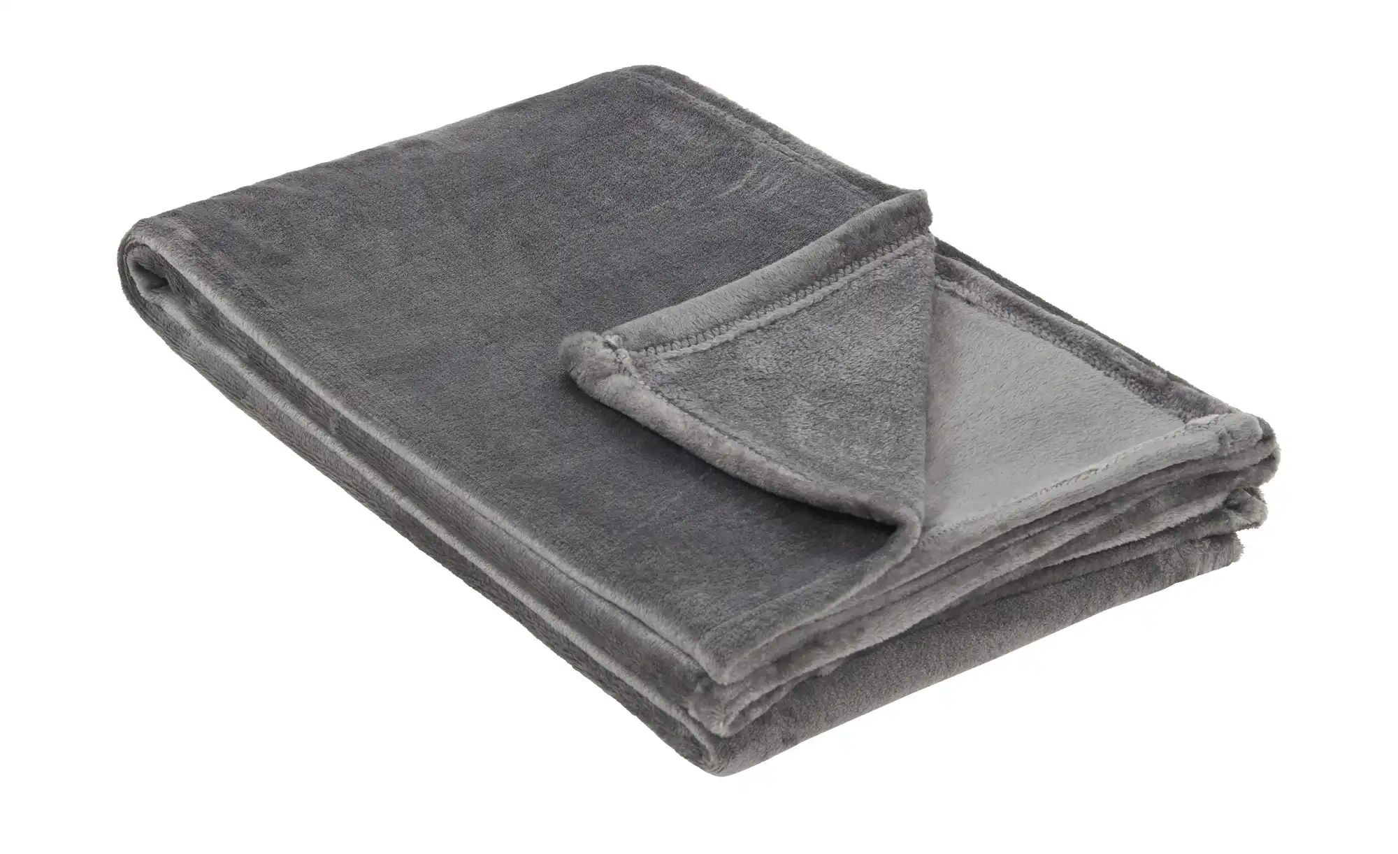 SCHÖNER WOHNEN Kollektion Wohnplaid Smooth ¦ grau ¦ Synthetik ¦ Maße (cm): B: 140 Heimtextilien > Dekokissen & Decken > Kuscheldecken & Wohndecken - Höffner