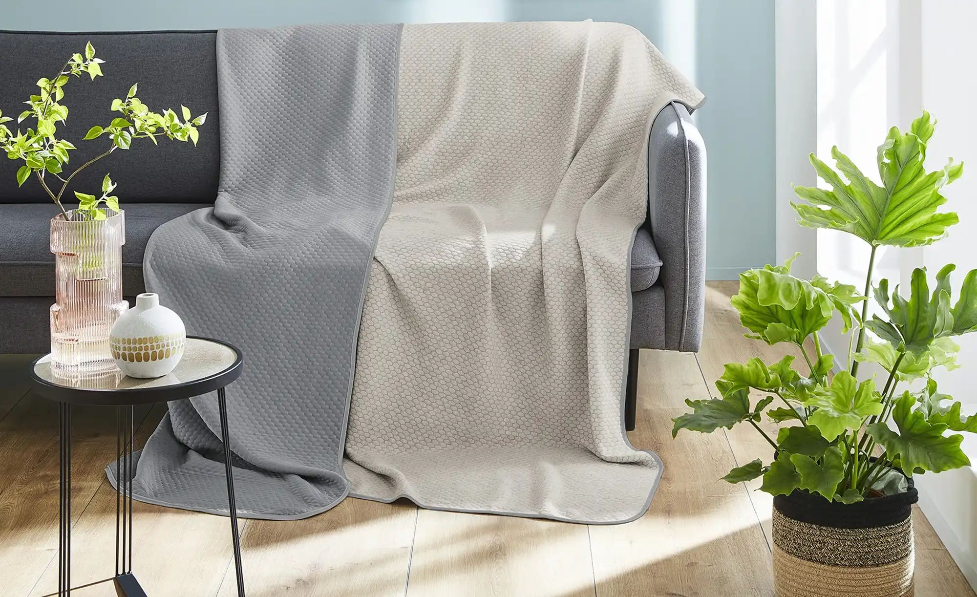 Wohndecke  Sommerdecke ¦ grau ¦ Baumwollmischgewebe ¦ Maße (cm): B: 150 Dek günstig online kaufen
