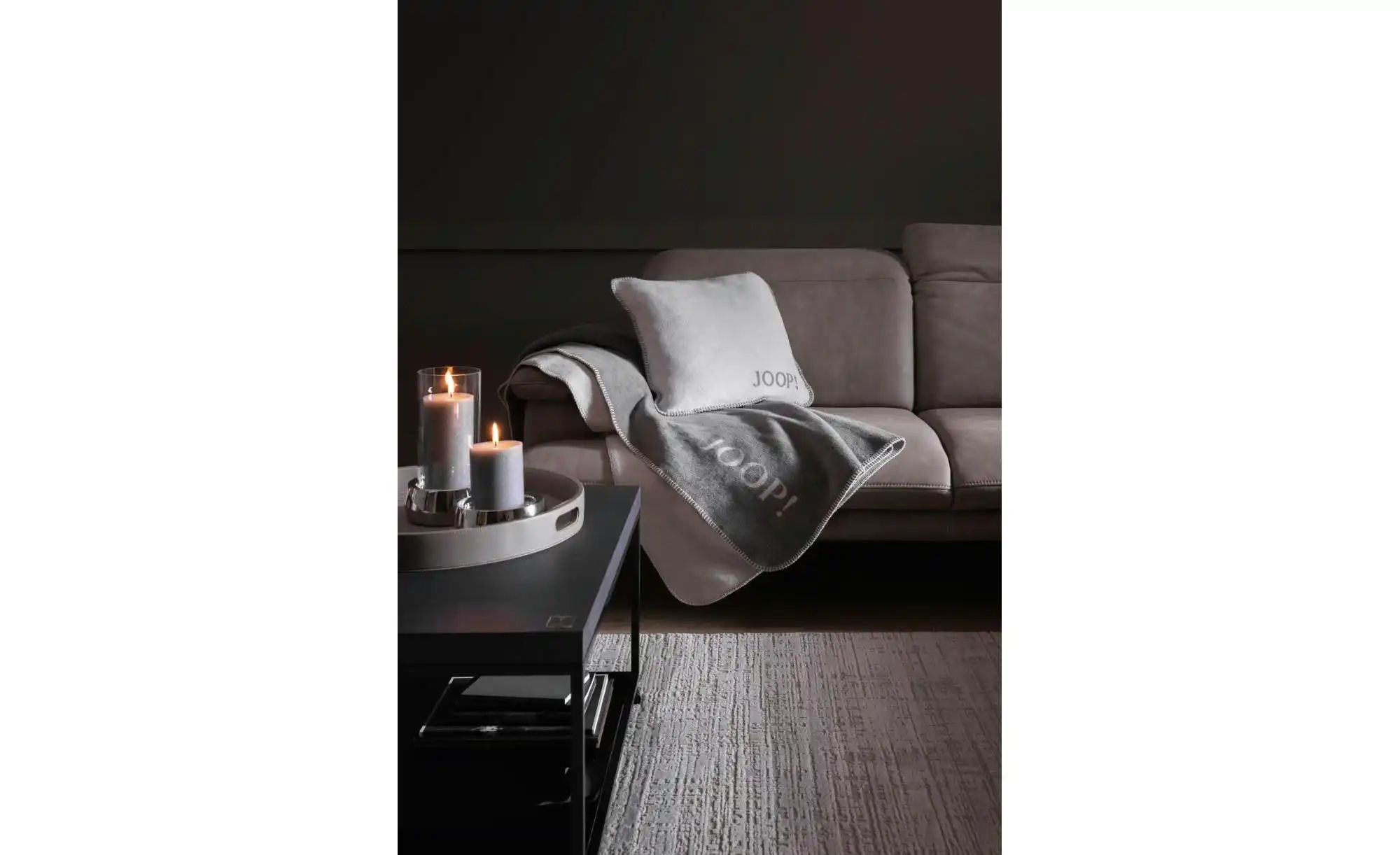 Thumbnail - JOOP! Wohndecke Uni Doubleface   ¦ grau ¦ Baumwollmischgewebe ¦ Maße (cm): B: 150 H: 1 Dekokissen & Decken > Kuscheldeck...