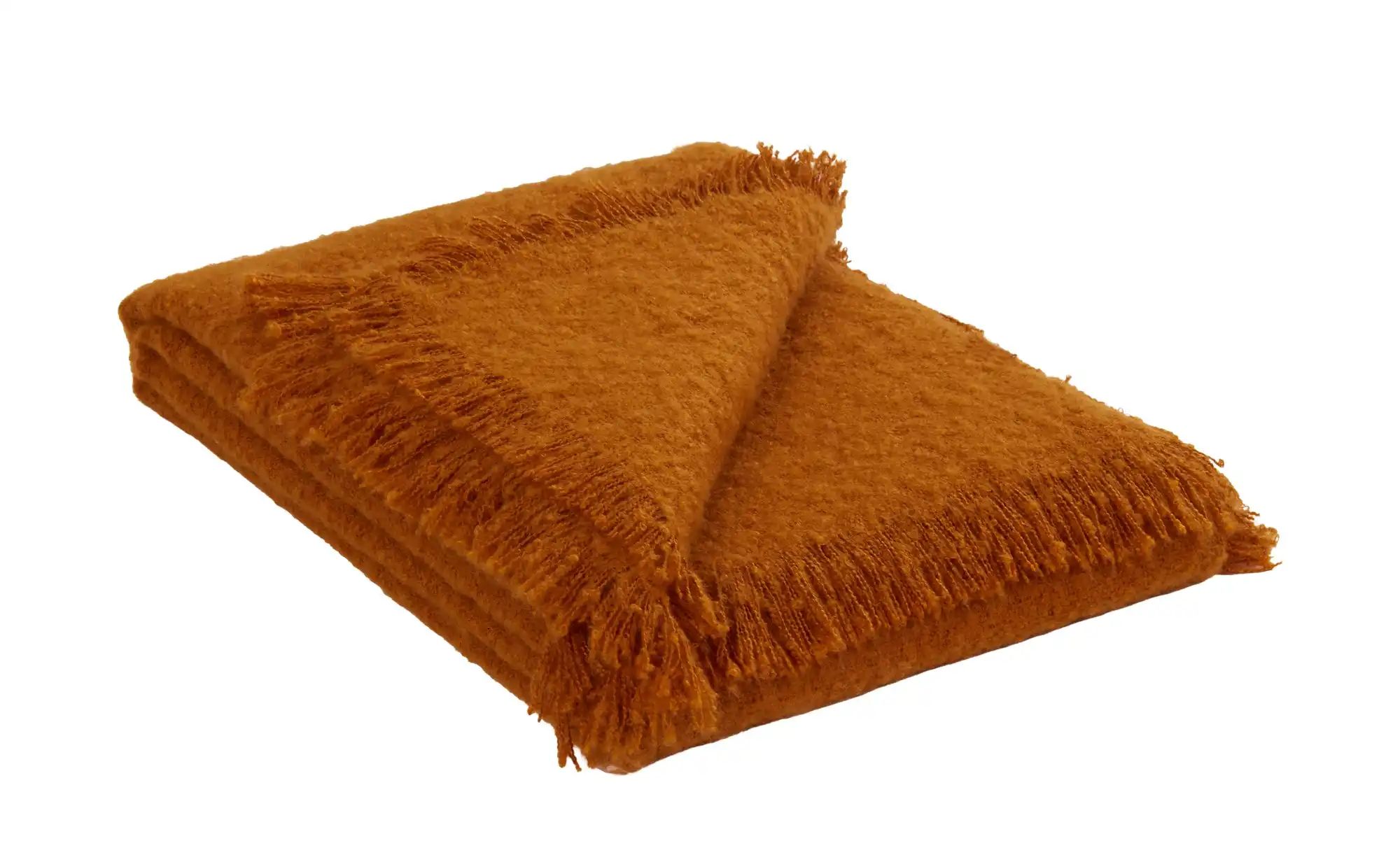 Plaid  Bouclé ¦ orange ¦ Synthetik ¦ Maße (cm): B: 130 Dekokissen & Decken günstig online kaufen