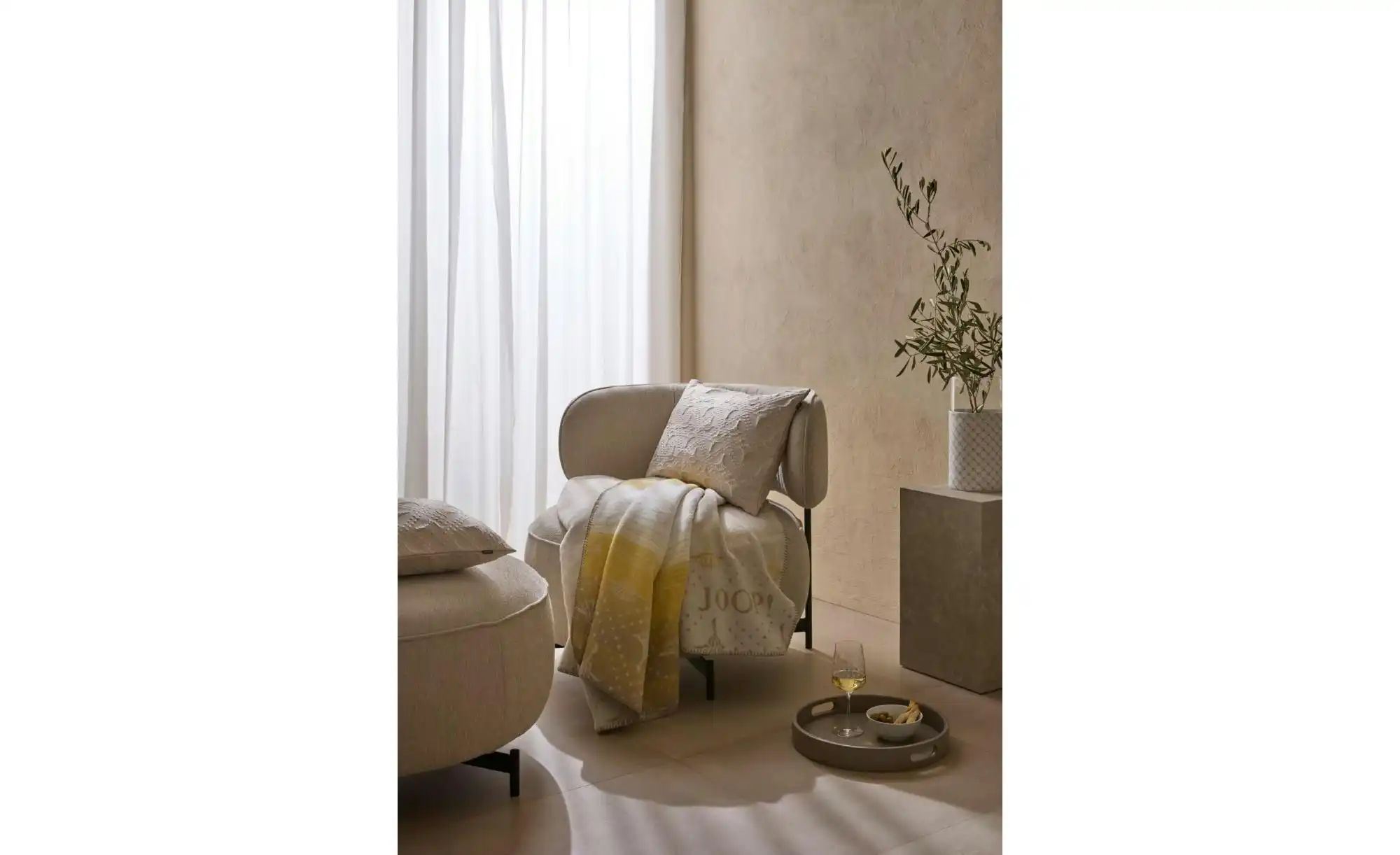 Thumbnail - JOOP! Wohndecke ¦ creme ¦ Baumwollmischgewebe ¦ Maße (cm): B: 200 H: 1 Dekokissen & Decken > Kuscheldecken & Wohndecke...