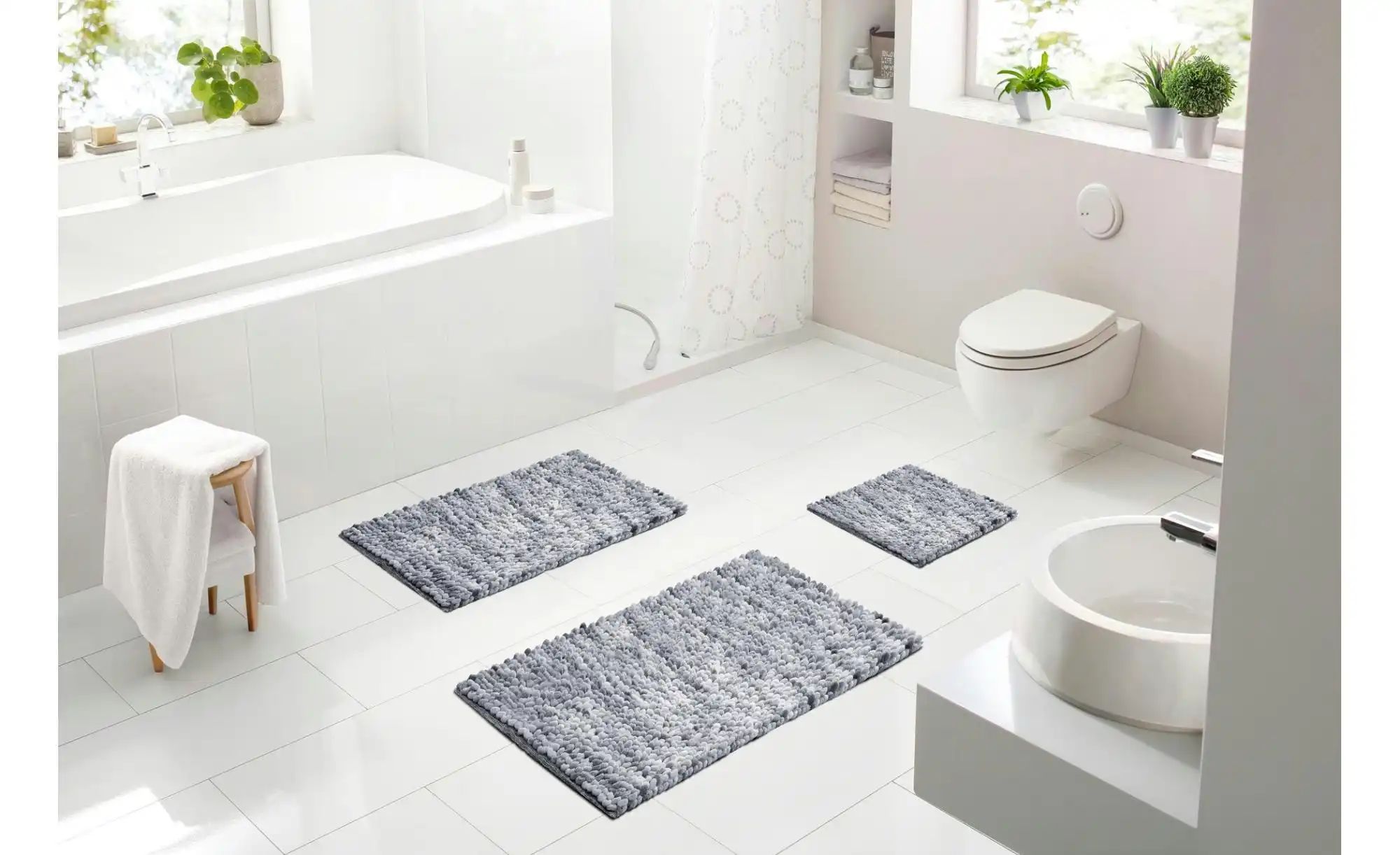 Thumbnail - como Badteppich Punto ¦ grau ¦ Baumwollmischgewebe ¦ Maße (cm): B: 60 Badtextilien > Badematten & Badvorleger - Höffner