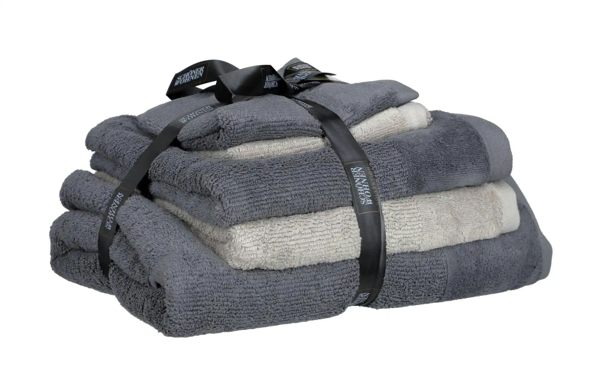 SCHÖNER WOHNEN Kollektion Handtuch 4er-Set   ¦ grau ¦ Maße (cm): B: 24 H: 2 günstig online kaufen