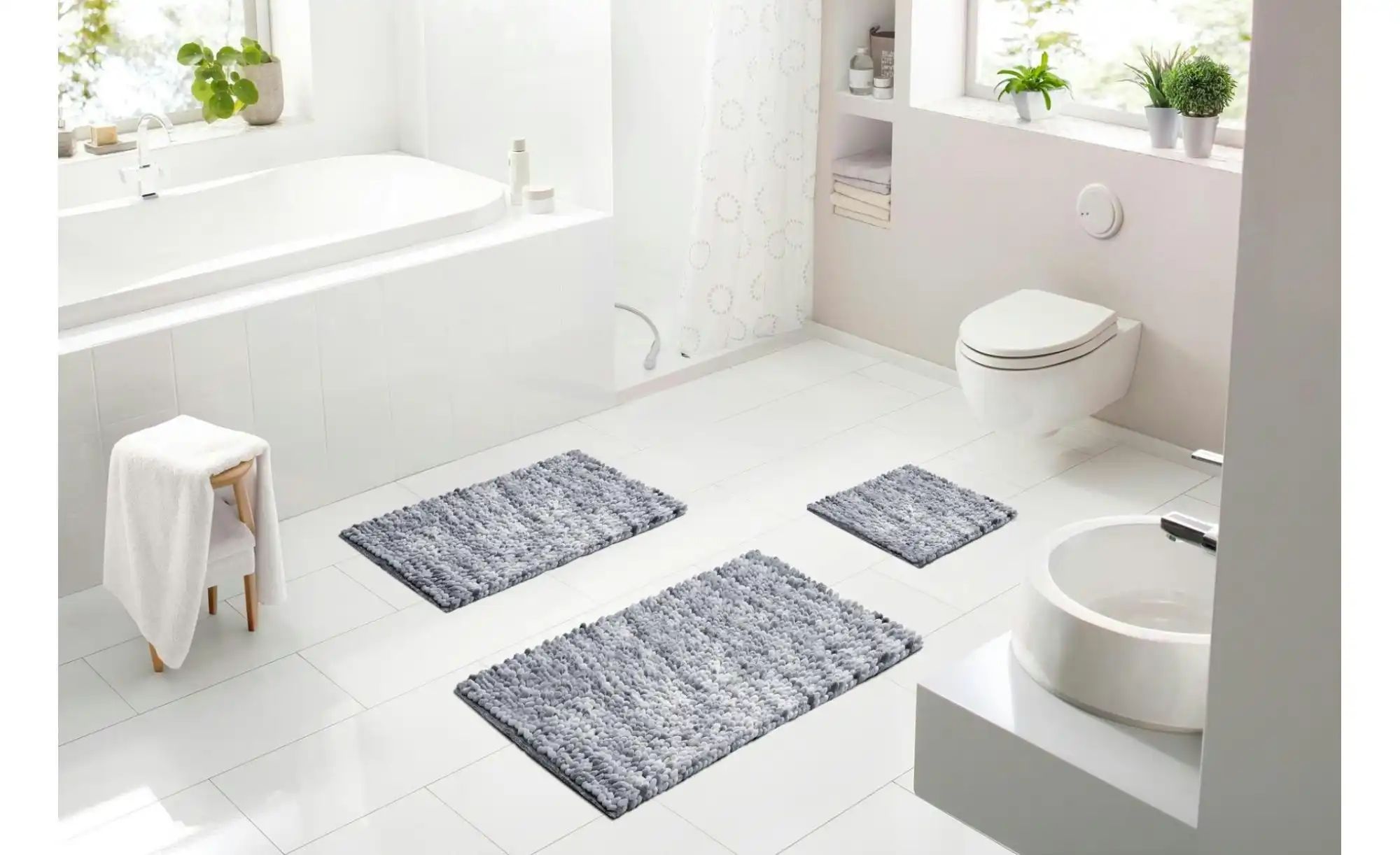 Thumbnail - como Badematte   ¦ silber ¦ Synthetik ¦ Maße (cm): B: 50 H: 1,7 Badtextilien > Badematten & Badvorleger - Höffner