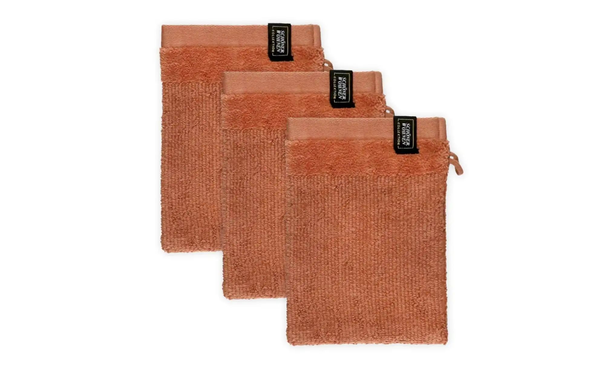 SCHÖNER WOHNEN Kollektion Waschhandschuh 3er-Set   ¦ rot ¦ Maße (cm): B: 16 günstig online kaufen
