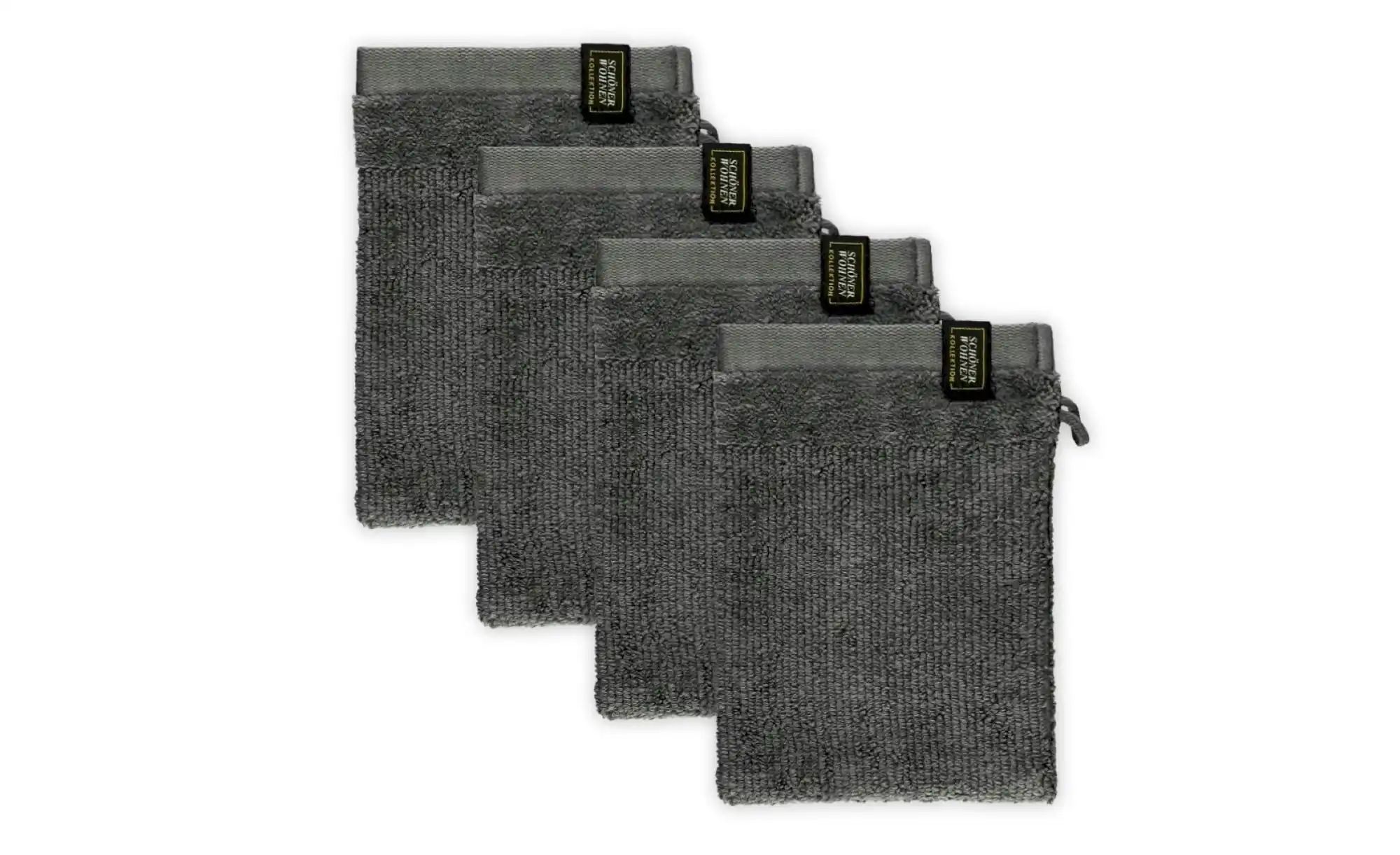 SCHÖNER WOHNEN Kollektion Waschhandschuh 4er-Set   ¦ grau ¦ Maße (cm): B: 1 günstig online kaufen
