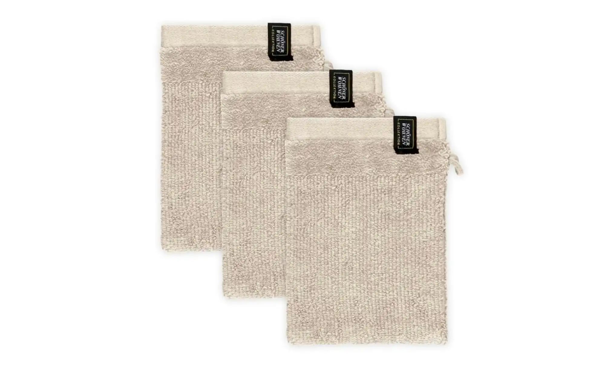 SCHÖNER WOHNEN Kollektion Waschhandschuh 3er-Set   ¦ beige ¦ Maße (cm): B: günstig online kaufen