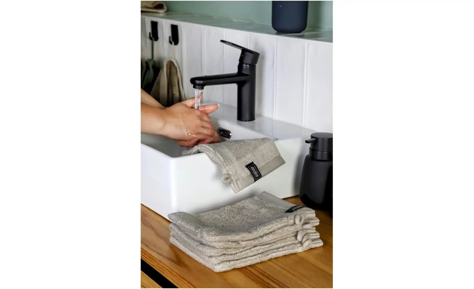 SCHÖNER WOHNEN Kollektion Waschhandschuh 3er-Set   ¦ creme ¦ Maße (cm): B: günstig online kaufen