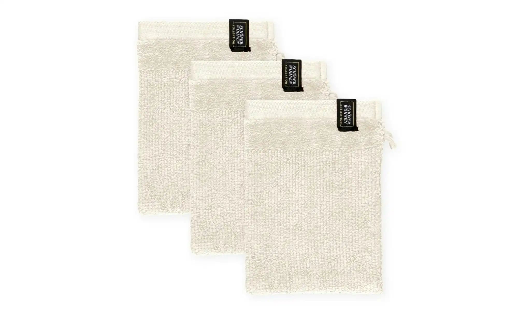 SCHÖNER WOHNEN Kollektion Waschhandschuh 3er-Set   ¦ weiß ¦ Maße (cm): B: 1 günstig online kaufen