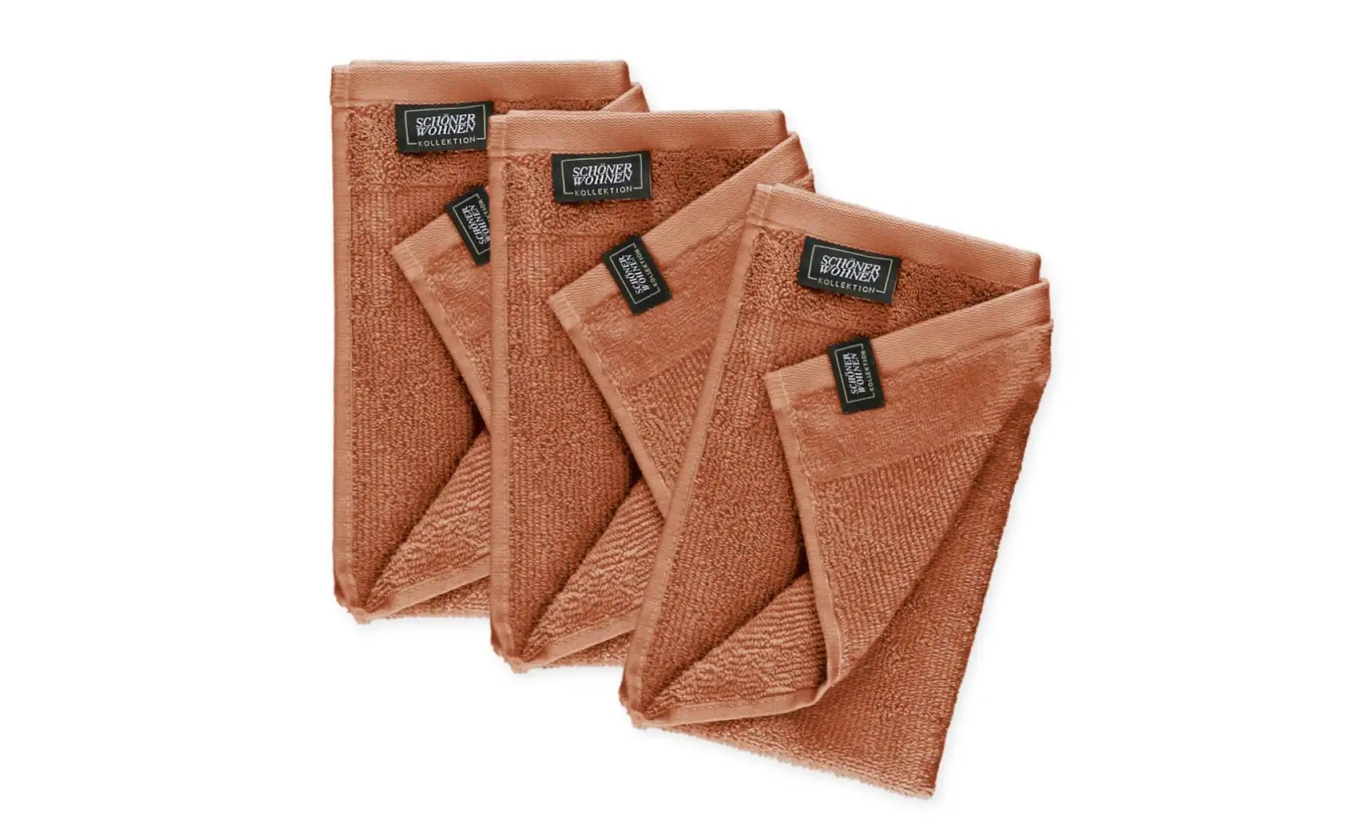 SCHÖNER WOHNEN Kollektion Gästehandtuch 3er-Set   ¦ rot ¦ Maße (cm): B: 30 günstig online kaufen