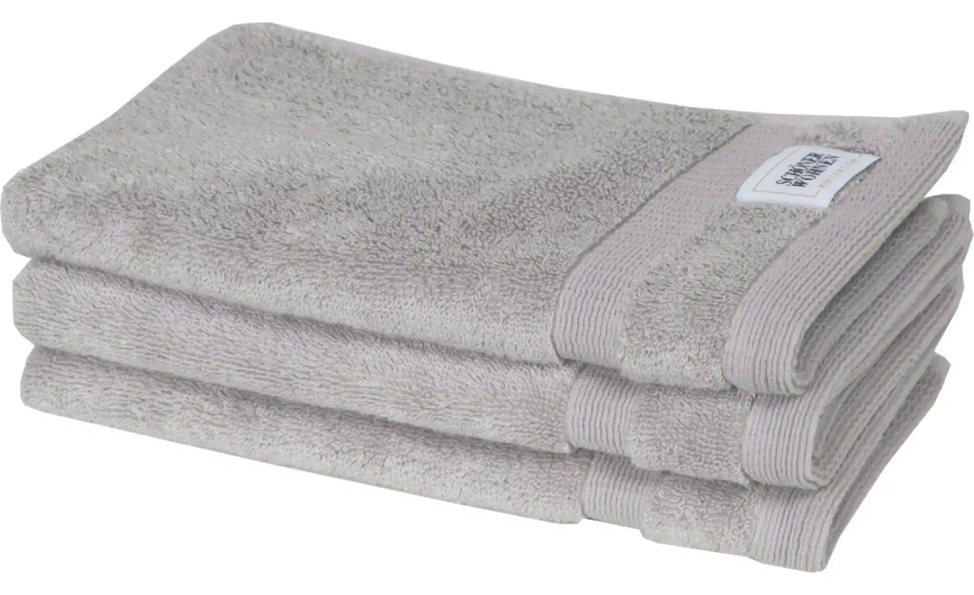 SCHÖNER WOHNEN Kollektion Gästehandtuch 3er-Set   ¦ grau ¦ Maße (cm): B: 30 günstig online kaufen