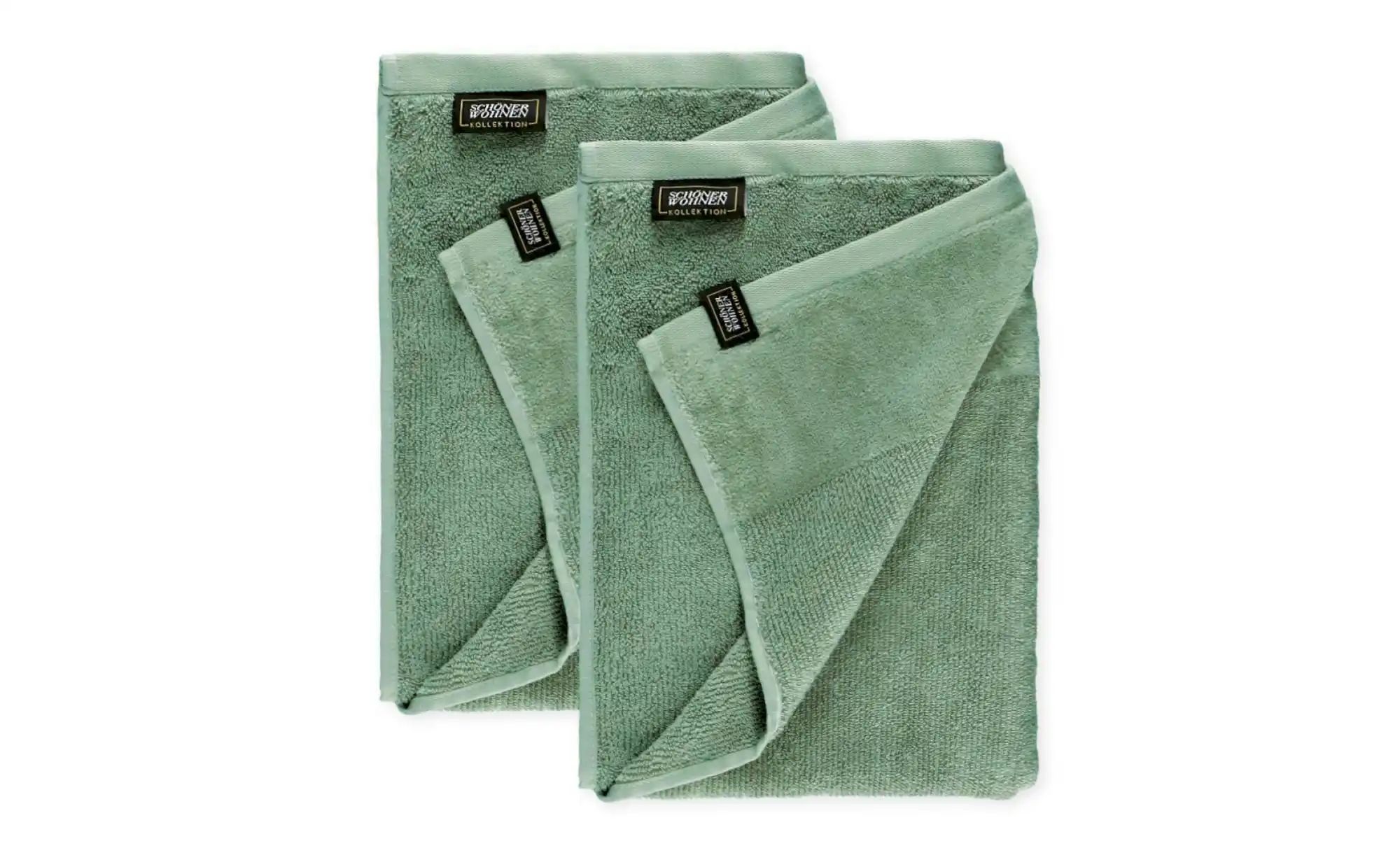 SCHÖNER WOHNEN Kollektion Duschtuch 2er-Set ¦ grün ¦ Maße (cm): B: 70 H: 10 Heimtextilien > Badtextilien > Handtücher & Badetücher - Höffner