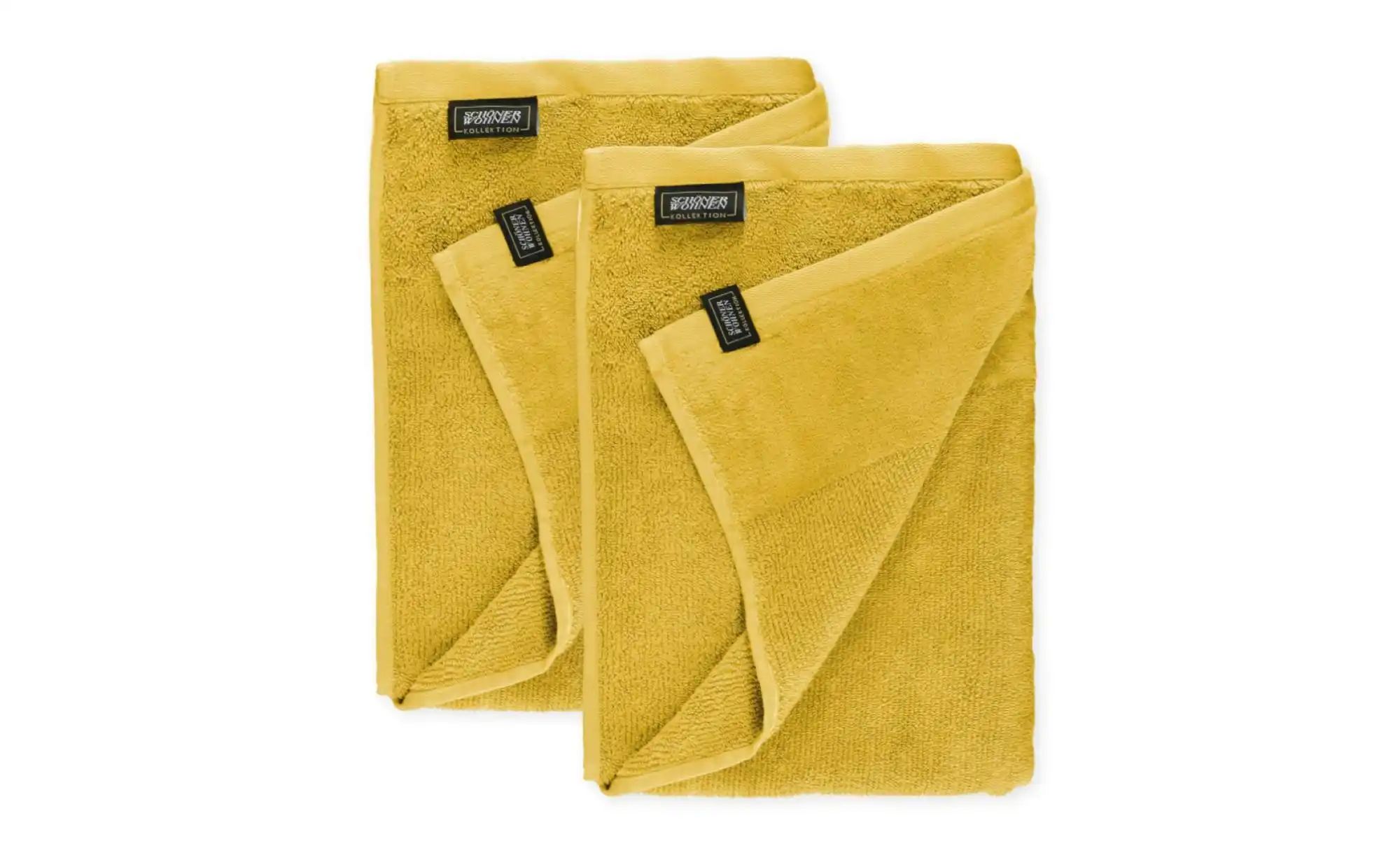 SCHÖNER WOHNEN Kollektion Duschtuch 2er-Set   ¦ gelb ¦ Maße (cm): B: 70 H: günstig online kaufen