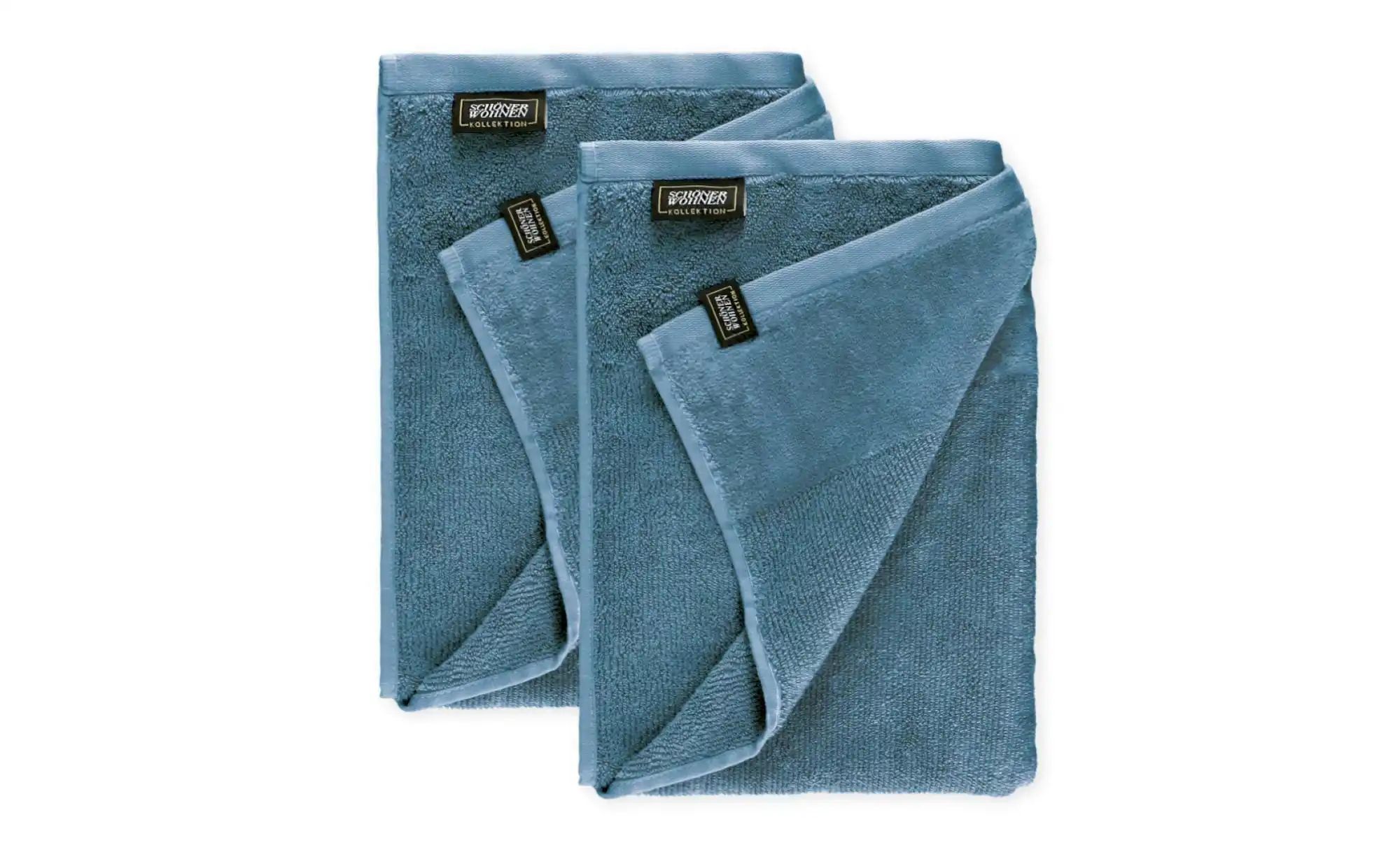 SCHÖNER WOHNEN Kollektion Duschtuch 2er-Set ¦ blau ¦ Maße (cm): B: 70 H: 10 Heimtextilien > Badtextilien > Handtücher & Badetücher - Höffner