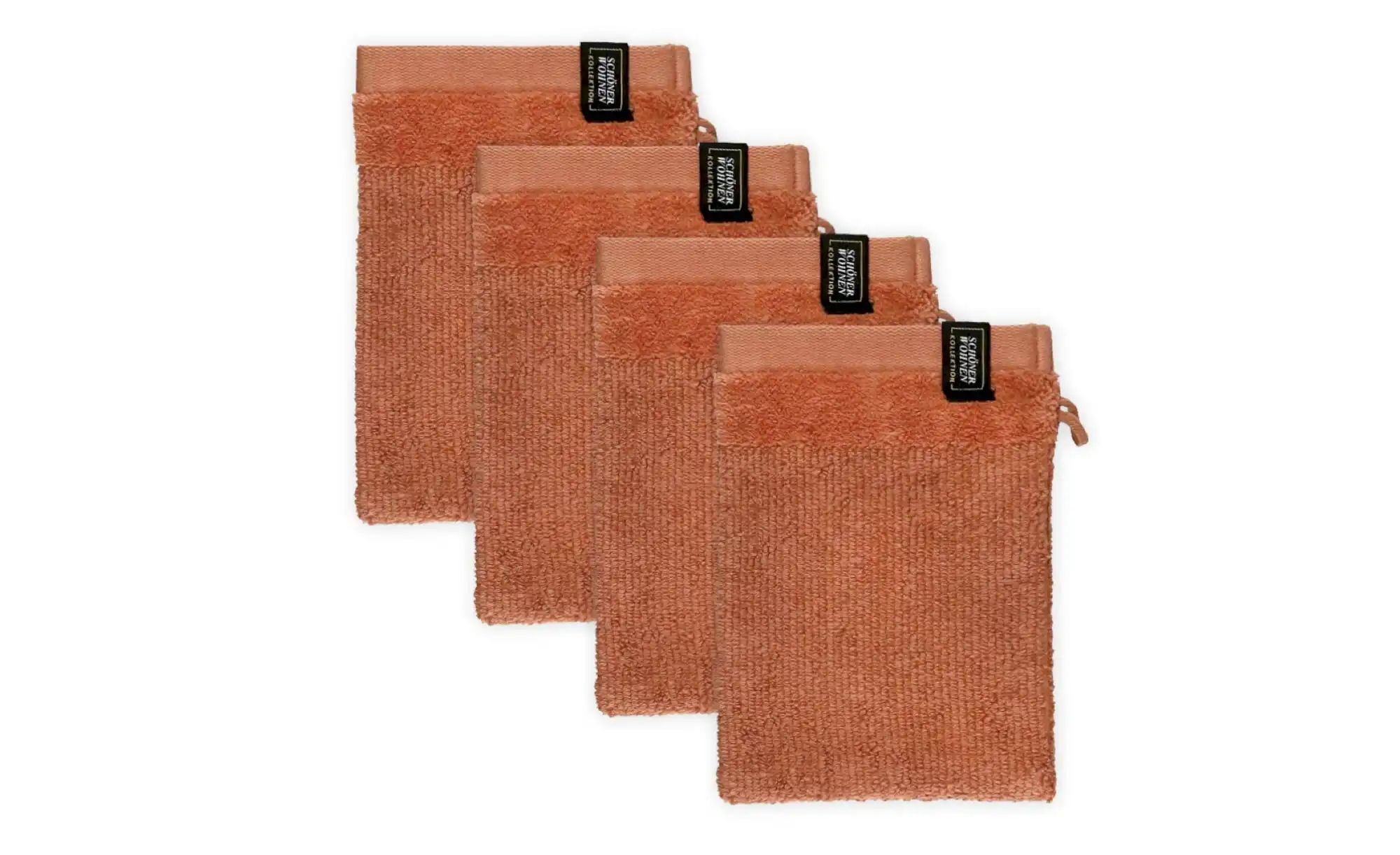 SCHÖNER WOHNEN Kollektion Waschhandschuh 4er-Set   ¦ rot ¦ Maße (cm): B: 16 günstig online kaufen