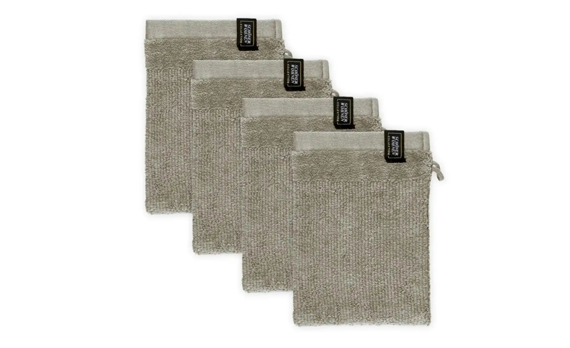 SCHÖNER WOHNEN Kollektion Waschhandschuh 4er-Set   ¦ creme ¦ Maße (cm): B: günstig online kaufen