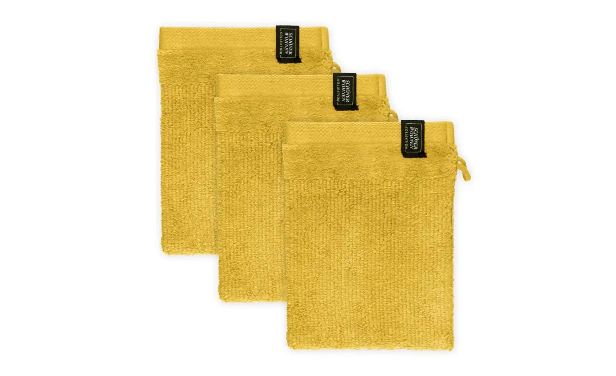 SCHÖNER WOHNEN Kollektion Waschhandschuh 3er-Set   ¦ gelb ¦ Maße (cm): B: 1 günstig online kaufen