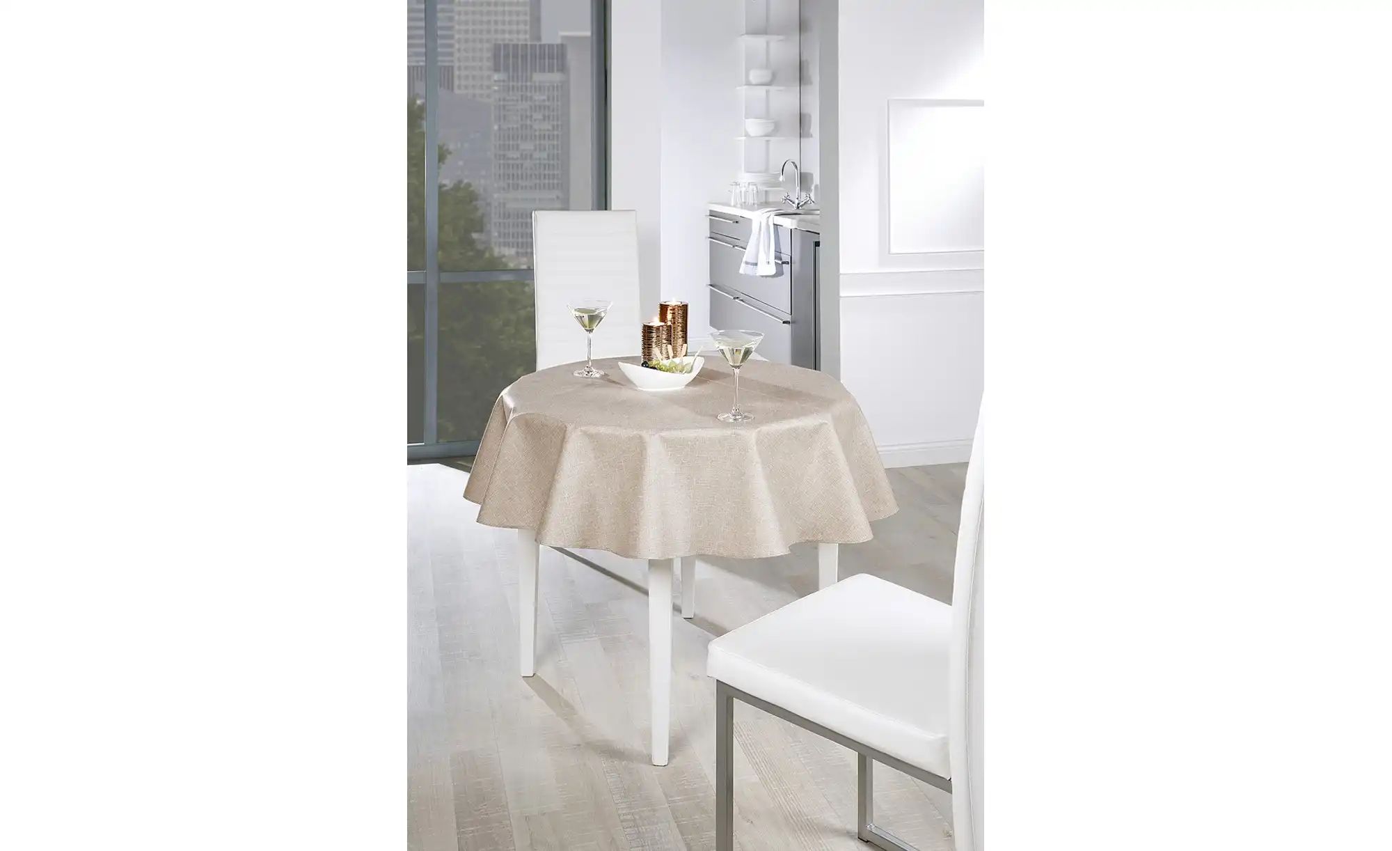 PEYER SYNTEX Tischdecke  Oslo  beige  Baumwollmischgewebe Ø: 140 | 04012903237489