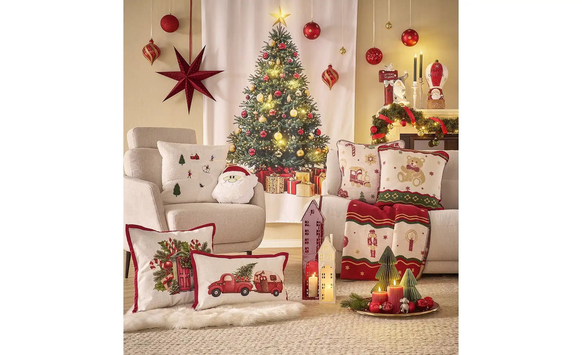 Thumbnail - como Kissen  Skilandschaft ¦ weiß ¦ Maße (cm): B: 45 Weihnachten - Höffner