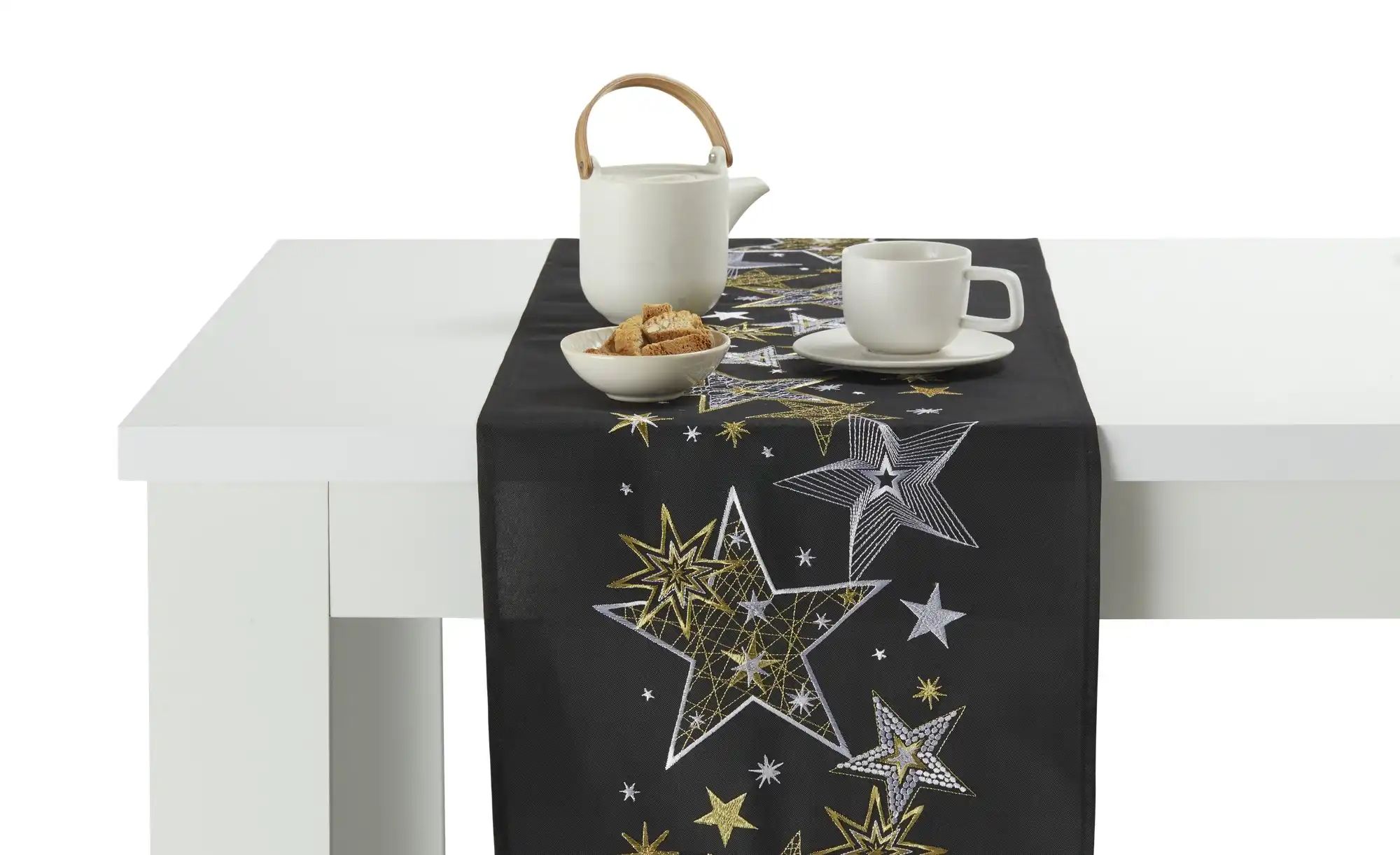 Tischläufer  Weihnachten ¦ schwarz ¦ Synthetik ¦ Maße (cm): B: 40 Weihnacht günstig online kaufen