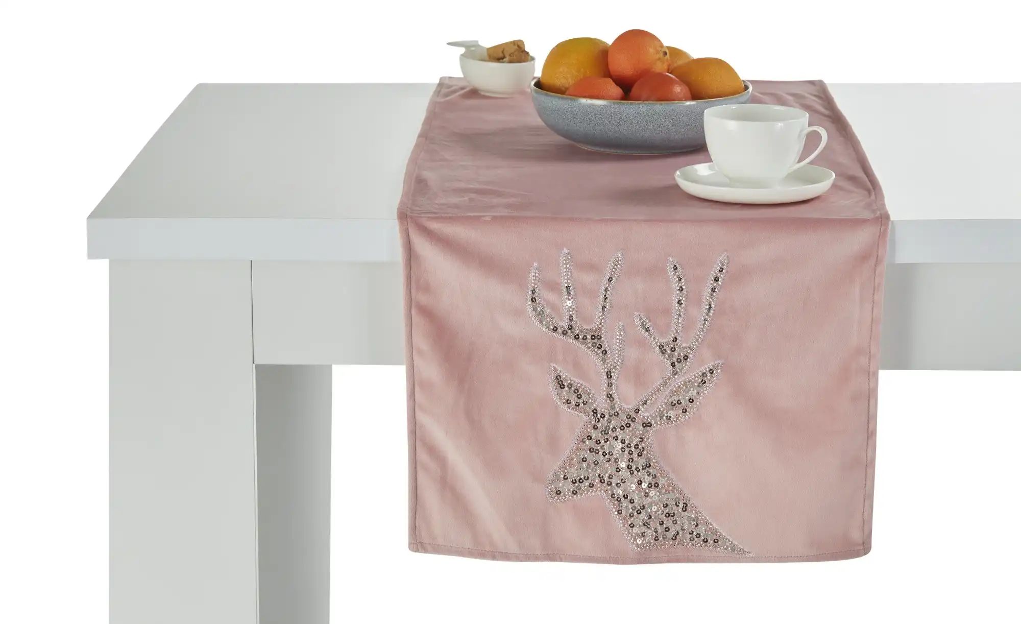 Tischläufer  Hirsch ¦ rosa/pink ¦ Synthetik ¦ Maße (cm): B: 40 Weihnachten günstig online kaufen