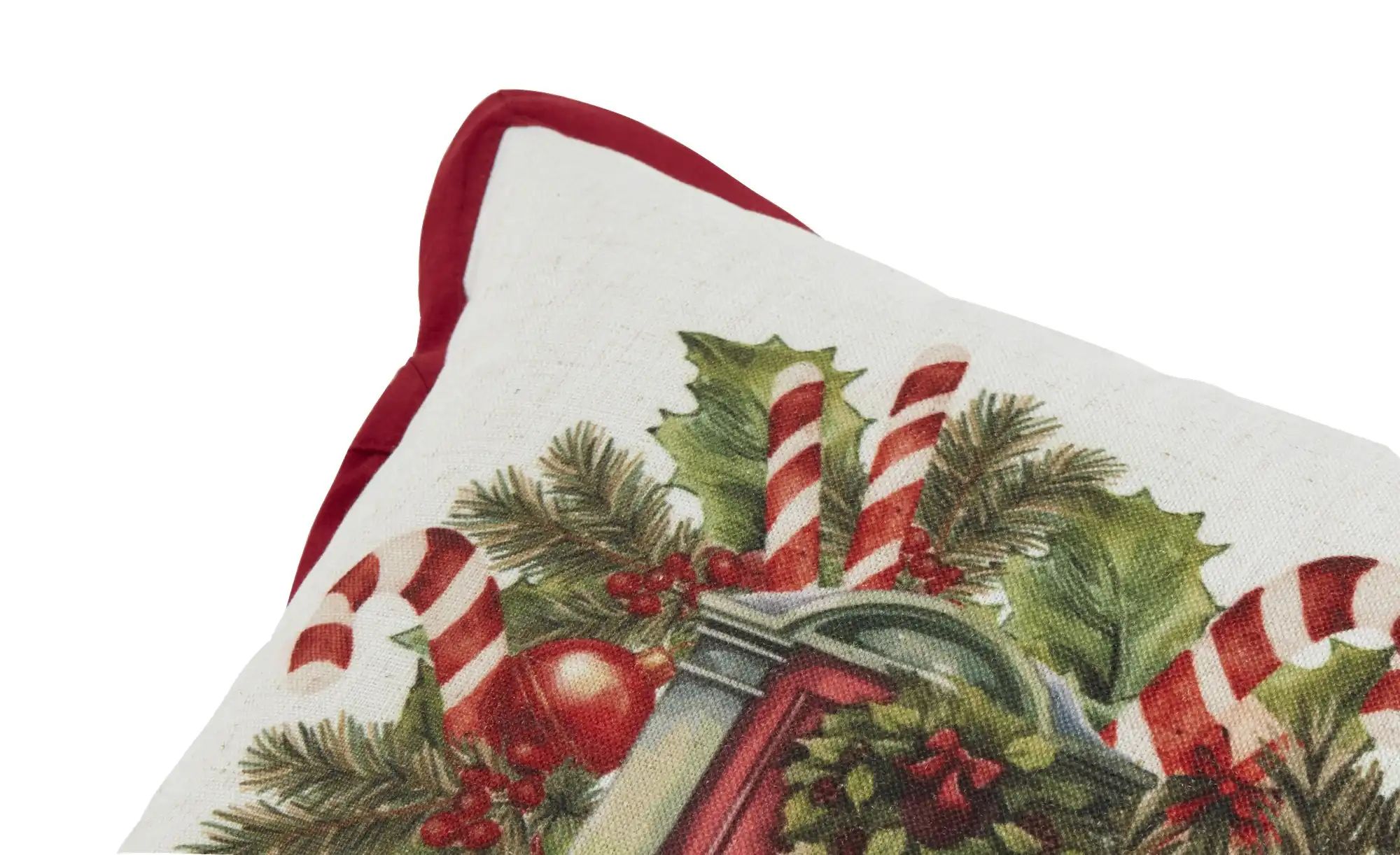 Thumbnail - Kissen  Weihnachtskranz ¦ rot ¦ Maße (cm): B: 45 Weihnachten - Höffner