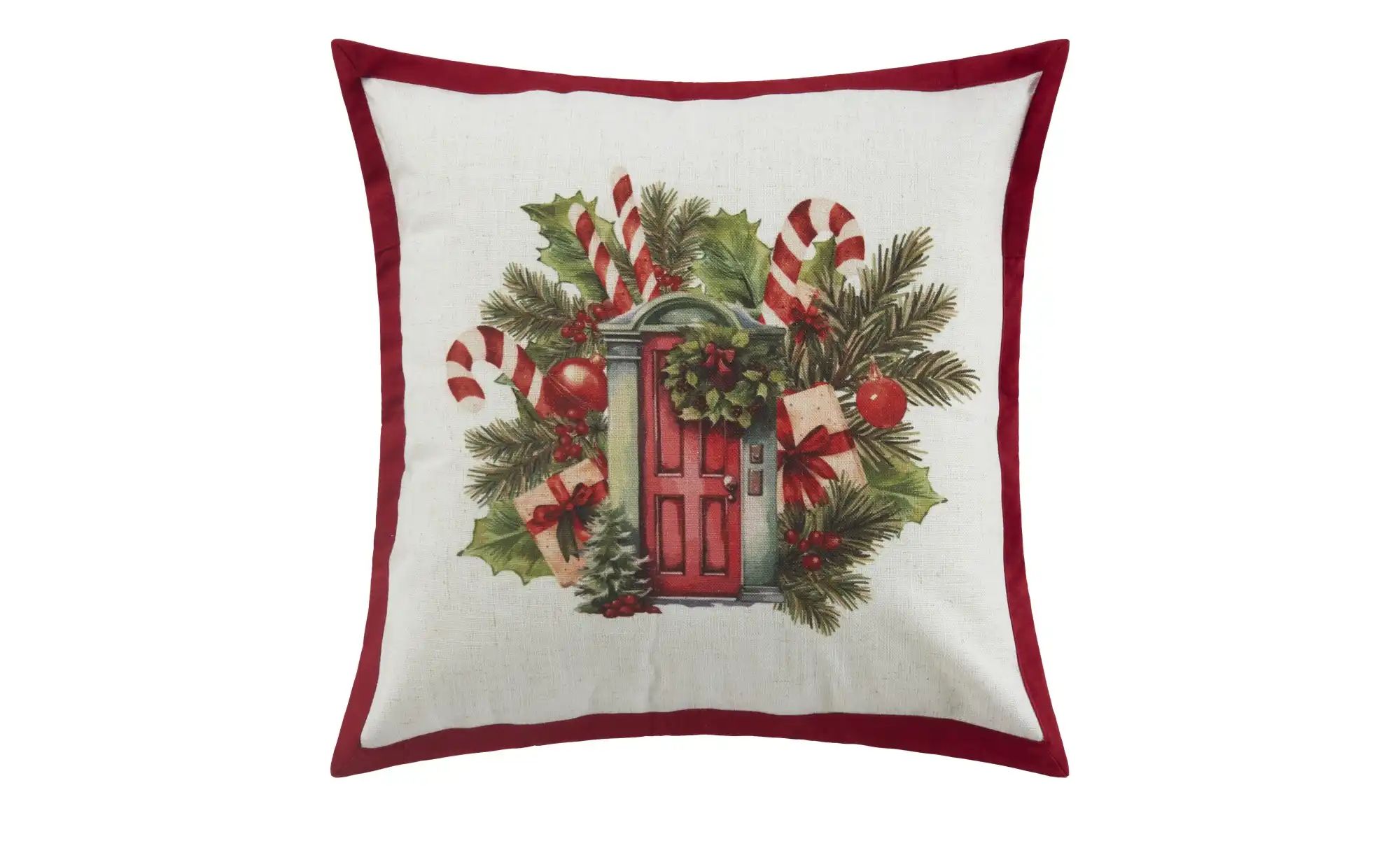 Kissen  Weihnachtskranz ¦ rot ¦ Maße (cm): B: 45 Weihnachten - Höffner günstig online kaufen