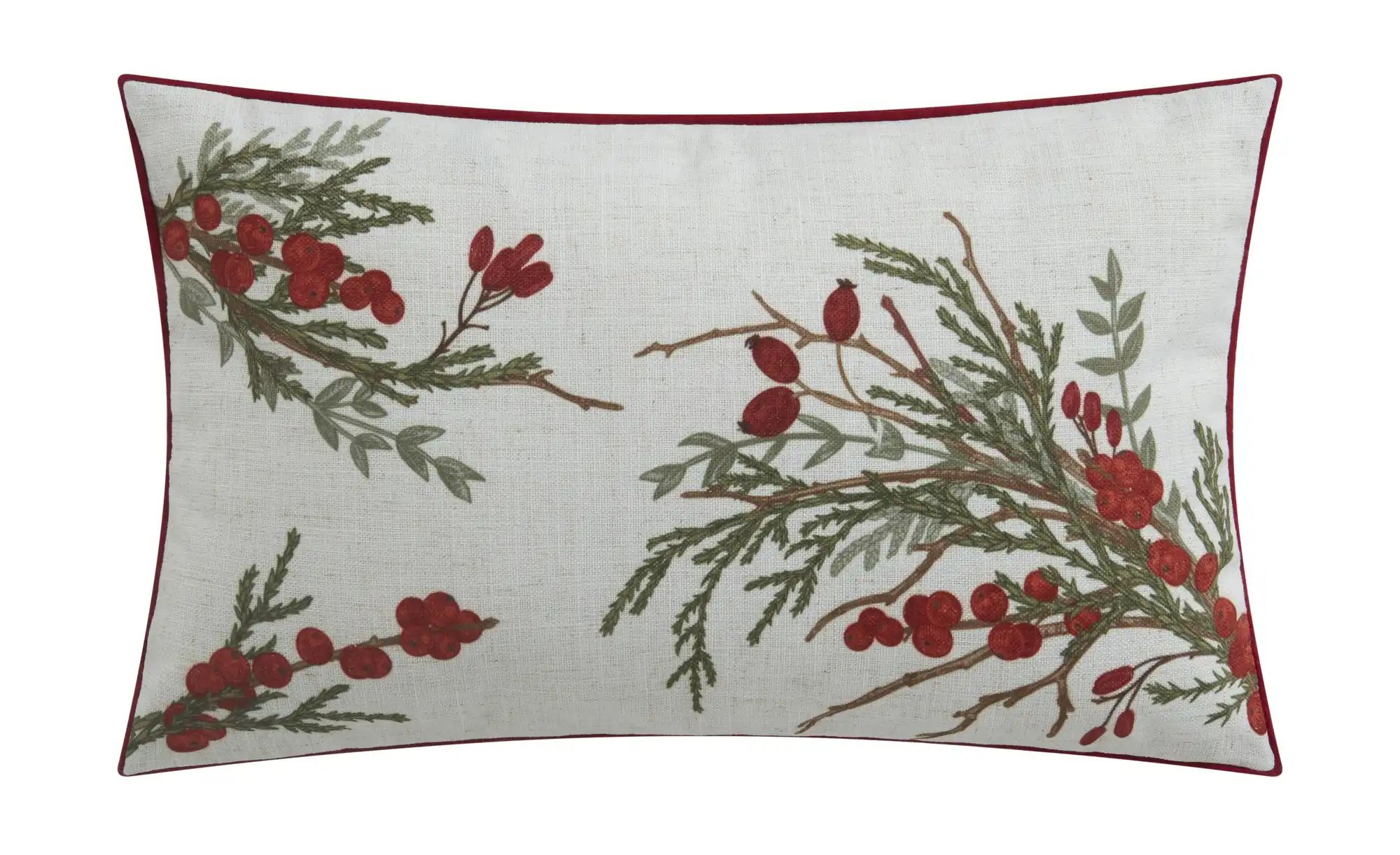 Kissen  Zweige und Beeren ¦ rot ¦ Maße (cm): B: 30 Weihnachten - Höffner günstig online kaufen