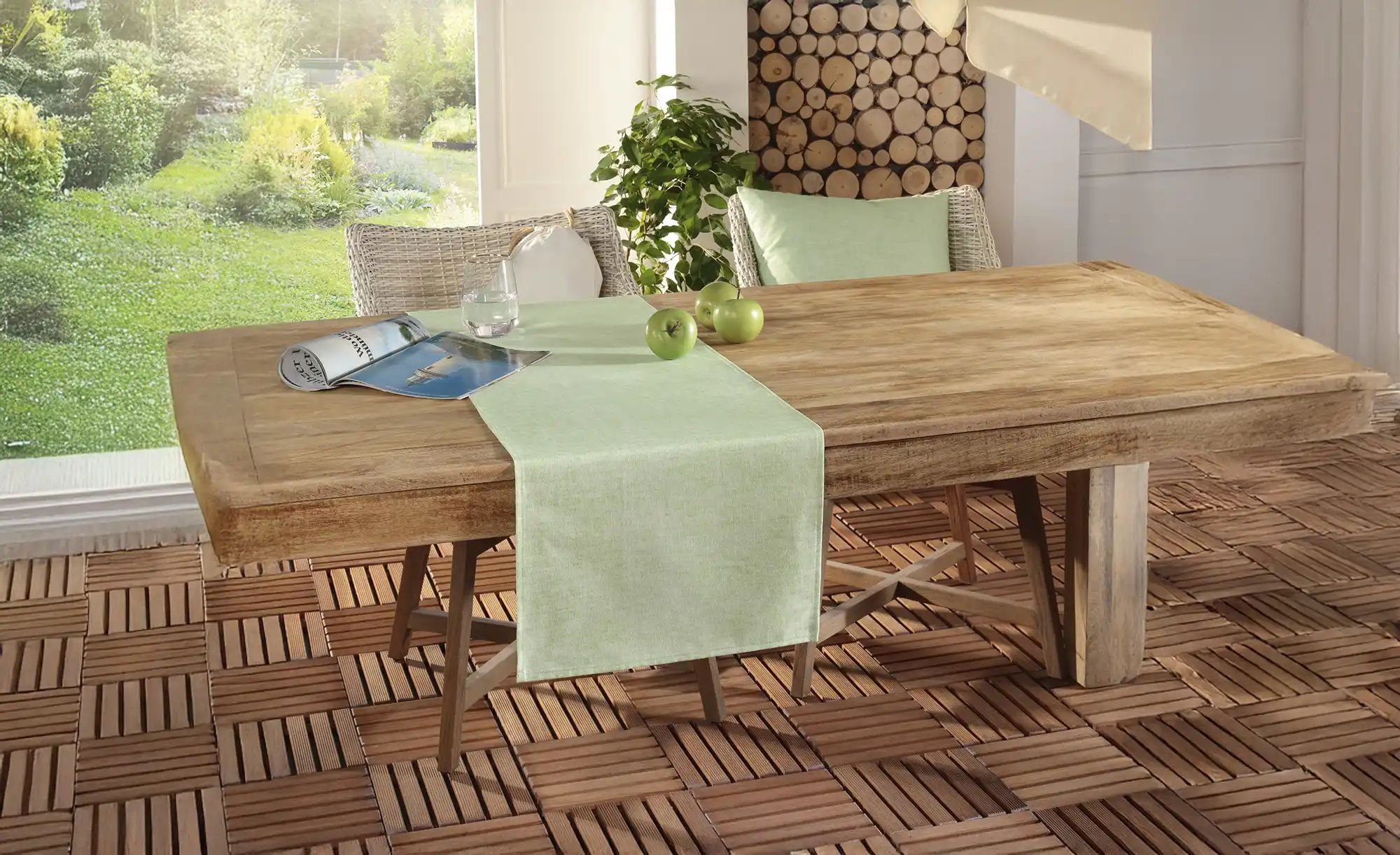 Thumbnail - PEYER SYNTEX Tischläufer Oslo ¦ grün ¦ Baumwollmischgewebe ¦ Maße (cm): B: 40 Tischwäsche & Küchentextilien > Tischläuf...