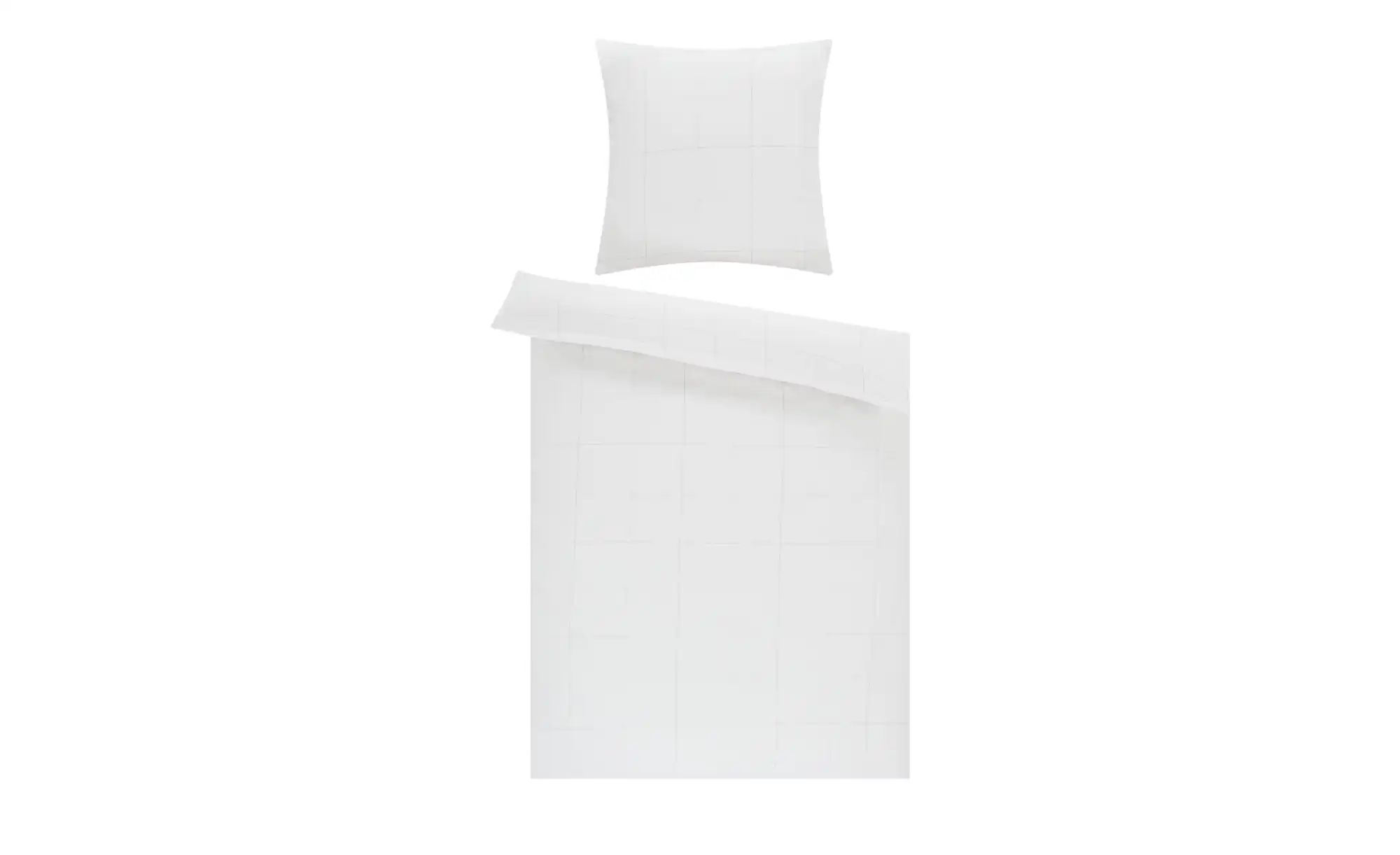 HOME STORY Satin Bettwäsche  Simple Karo ¦ weiß ¦ Maße (cm): B: 135 Bettwar günstig online kaufen