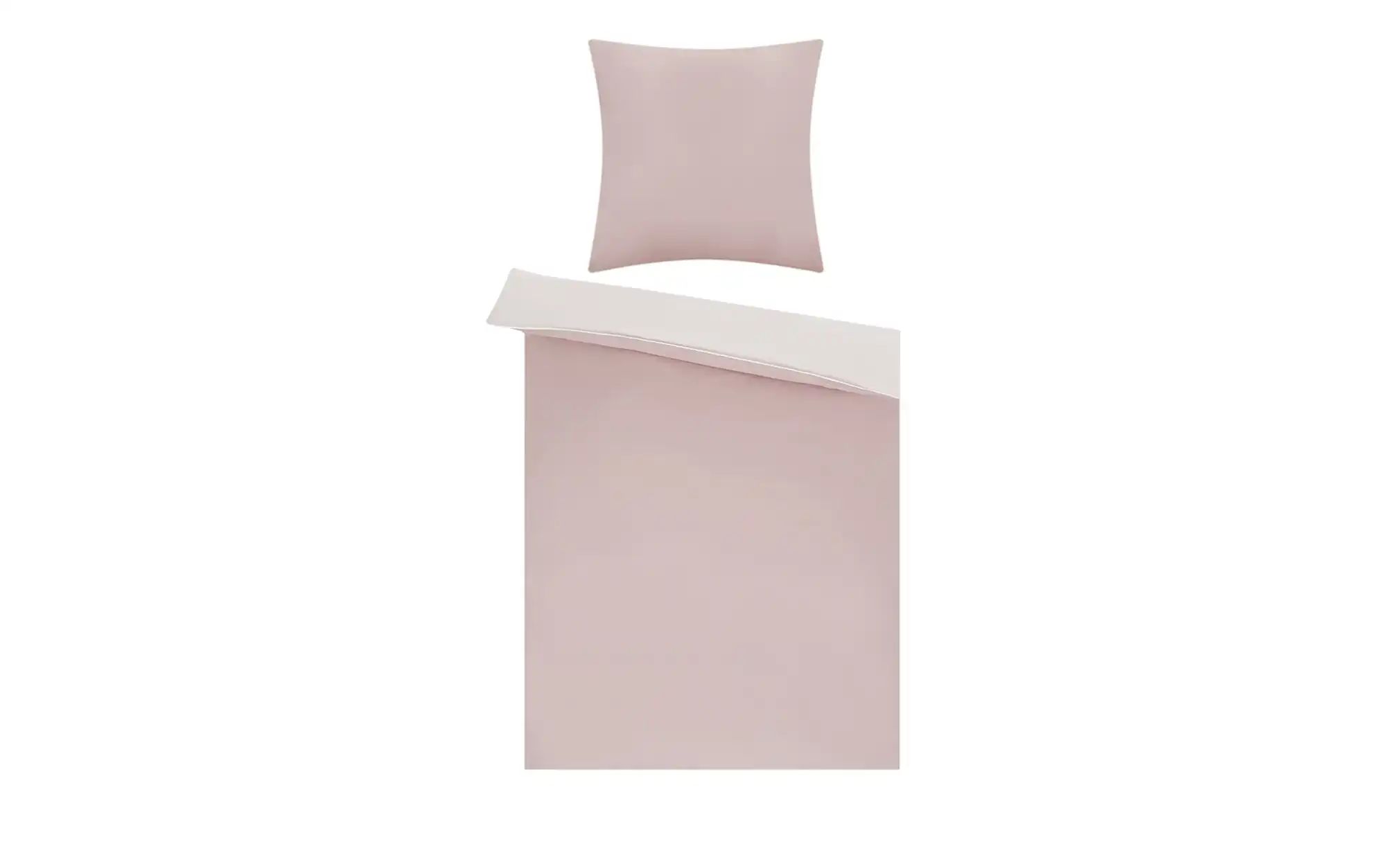 HOME STORY Renforcé Wende-Bettwäsche  Solid Piping ¦ rosa/pink ¦ Maße (cm): günstig online kaufen