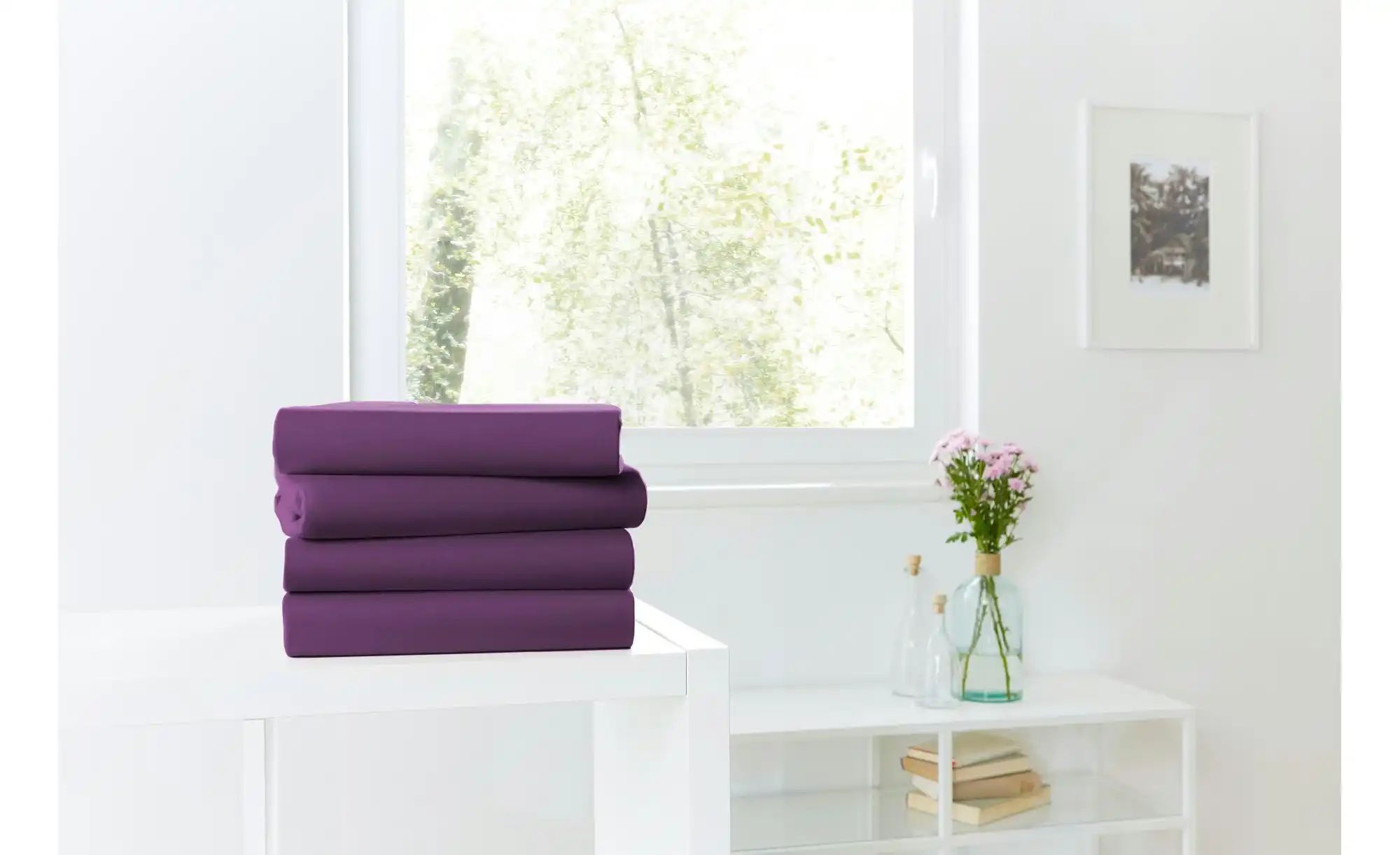 Thumbnail - como Jersey-Spannbetttuch ¦ lila/violett ¦ Maße (cm): B: 180 Bettwaren > Bettlaken - Höffner