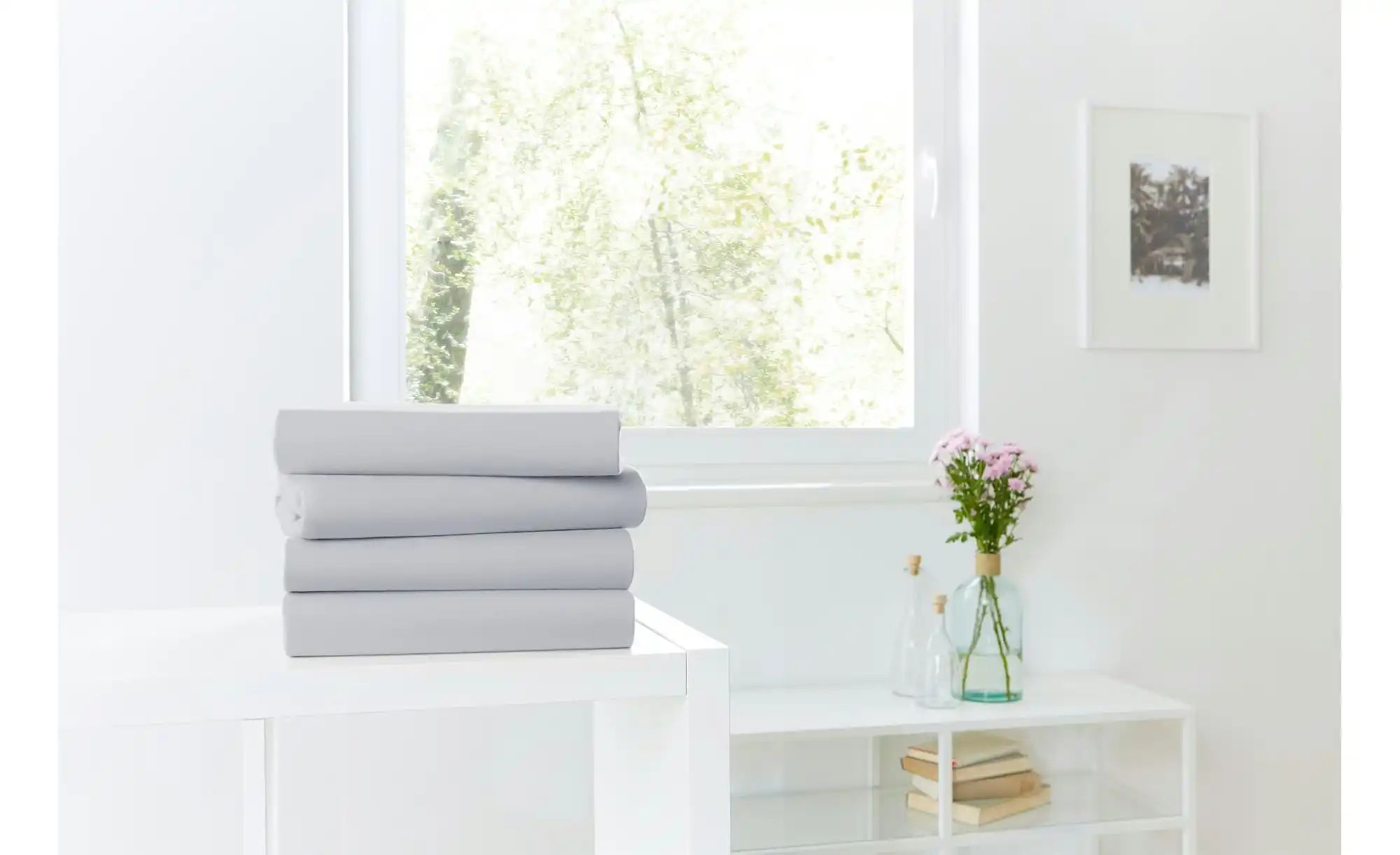 Thumbnail - como Jersey-Spannbetttuch ¦ grau ¦ Maße (cm): B: 140 Bettwaren > Bettlaken - Höffner