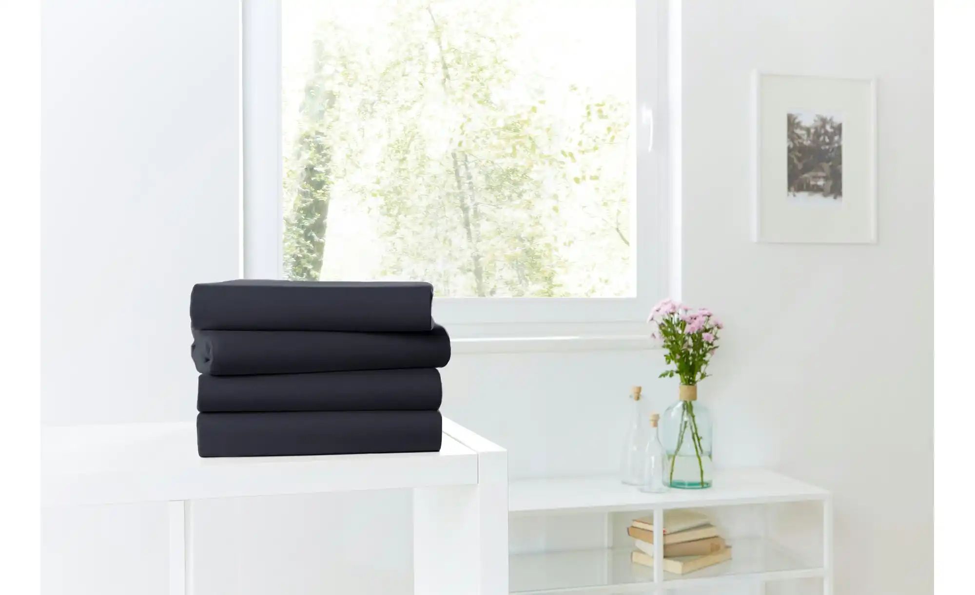 como Jersey-Spannbetttuch   ¦ schwarz ¦ Maße (cm): B: 100 Bettwaren > Bettl günstig online kaufen