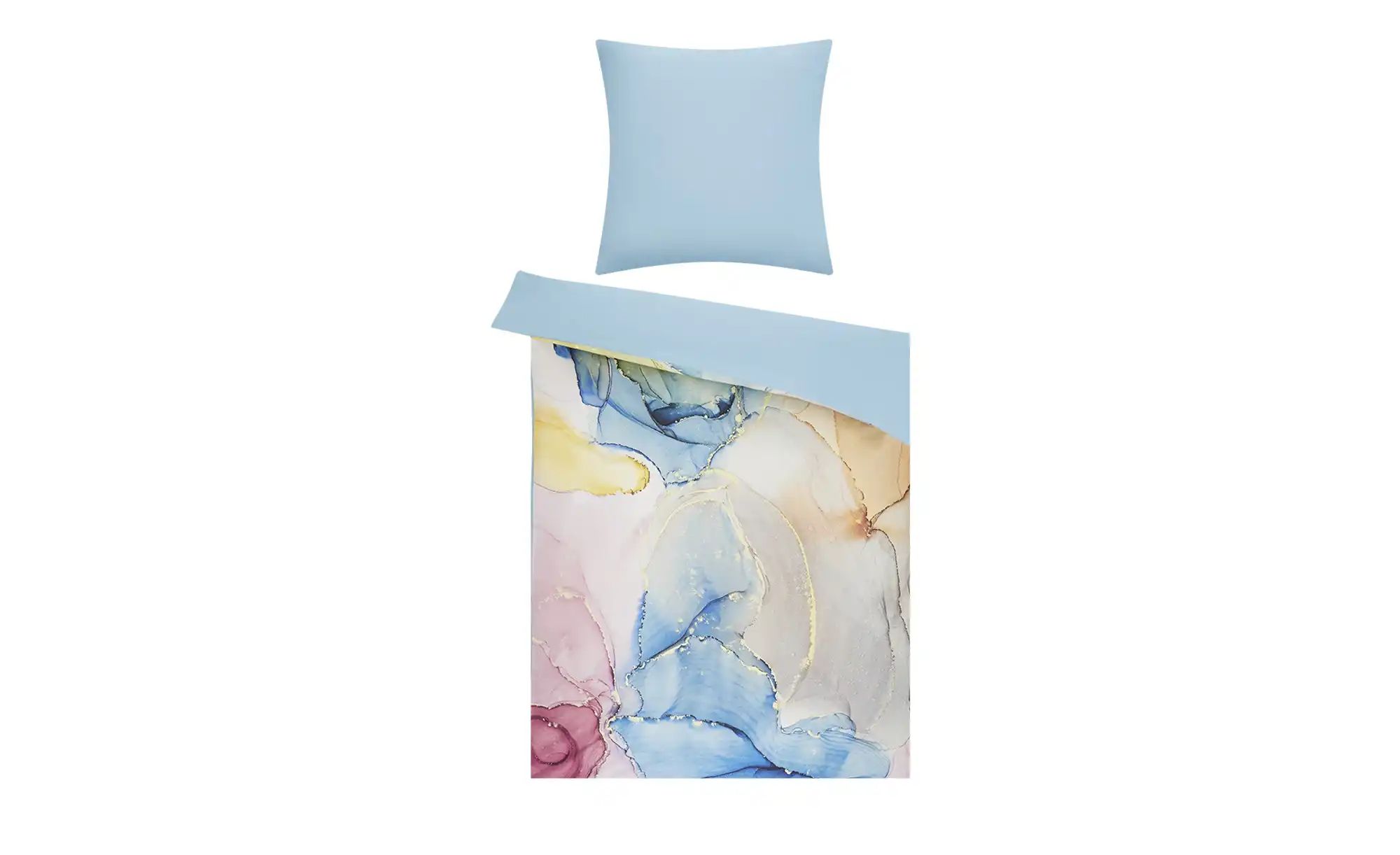 indigo Mako-Satin Wende-Bettwäsche  Oil Whirl ¦ mehrfarbig ¦ Maße (cm): B: günstig online kaufen