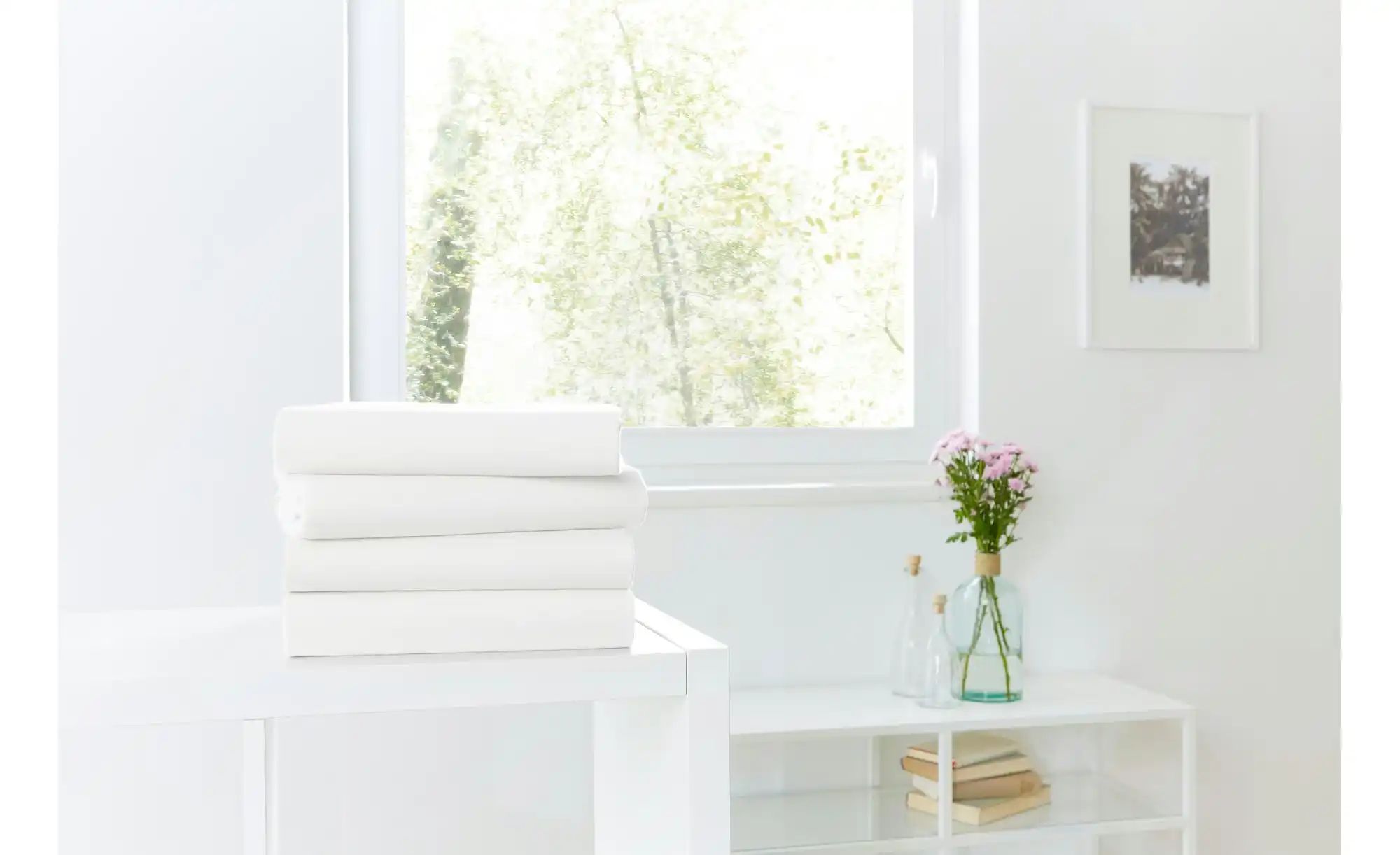 Thumbnail - Como Green Bio-Mako-Jersey Spannbettuch ¦ weiß ¦ Maße (cm): B: 180 Bettwaren > Bettlaken - Höffner