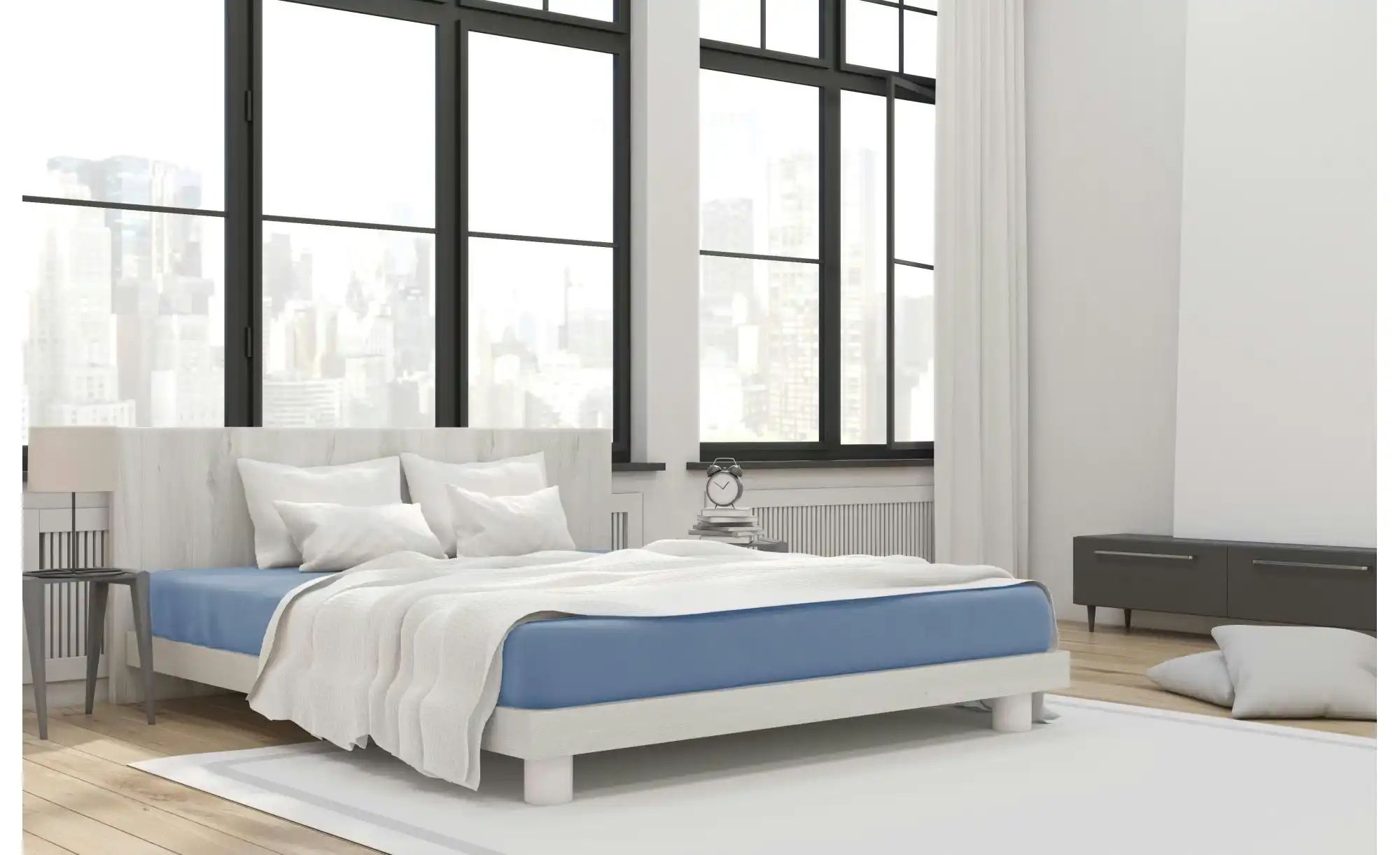 Thumbnail - Como Green Bio-Mako-Jersey Spannbettuch ¦ blau ¦ Maße (cm): B: 90 Bettwaren > Bettlaken - Höffner