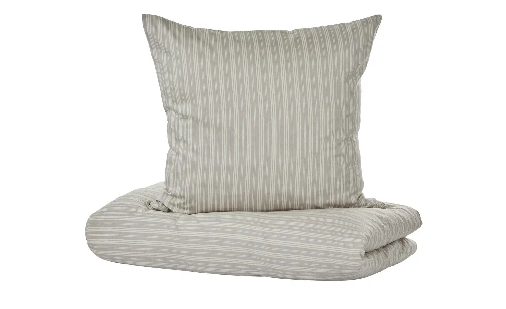 Como Green Satin Wende-Bettwäsche  Calm Stripes ¦ grau ¦ Maße (cm): B: 135 günstig online kaufen