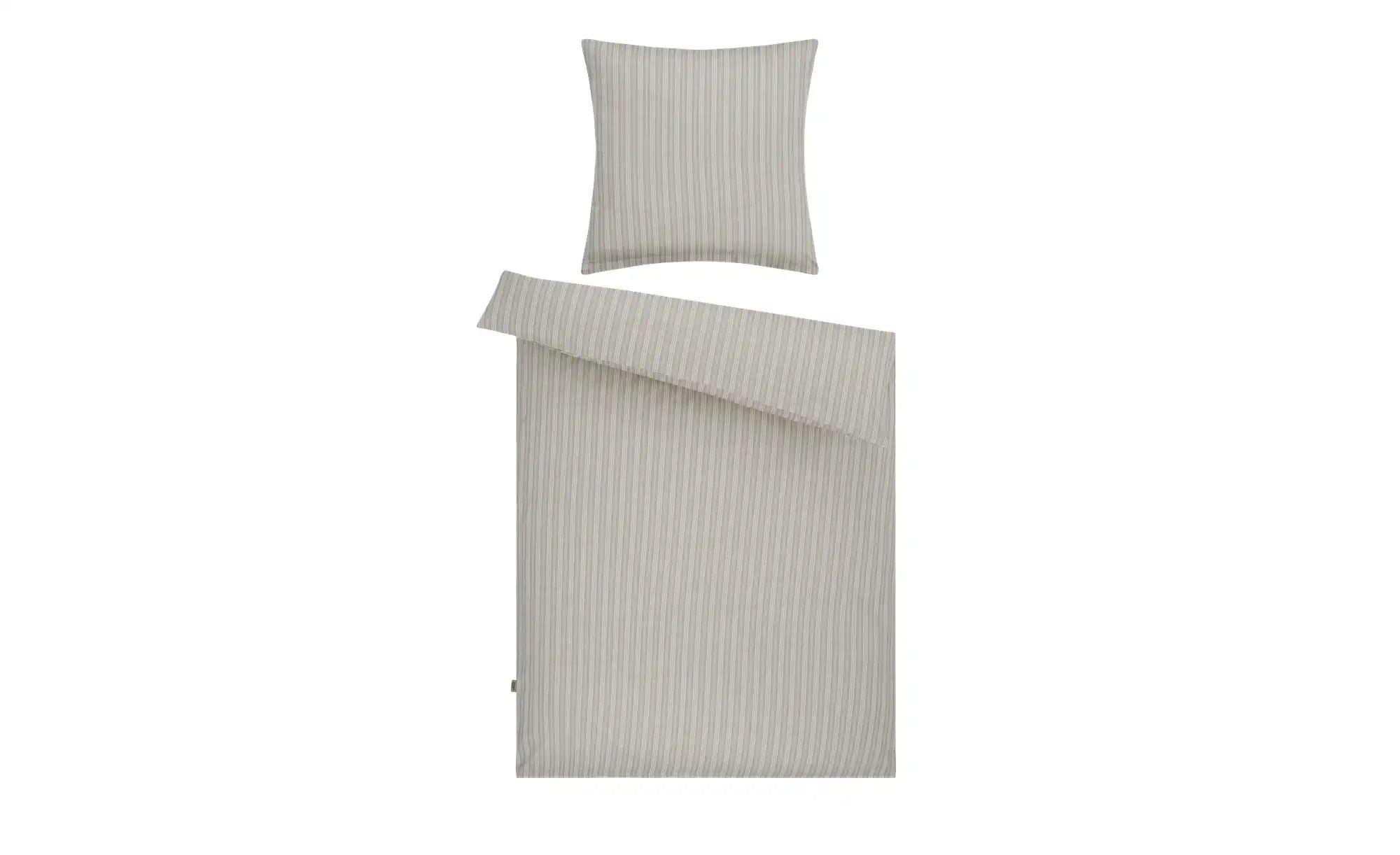 Como Green Satin Wende-Bettwäsche  Calm Stripes ¦ grau ¦ Maße (cm): B: 135 günstig online kaufen