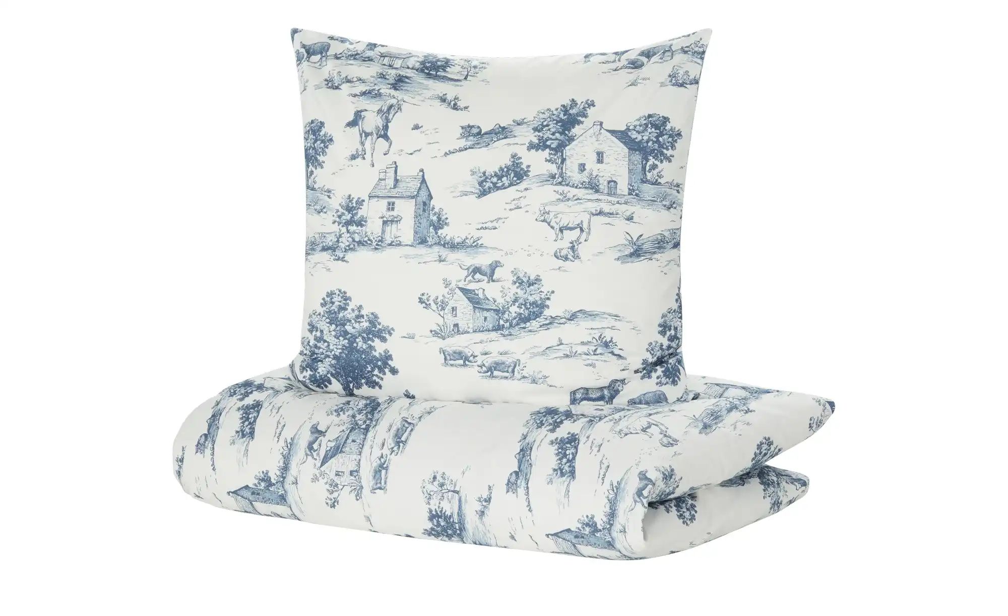 Thumbnail - como Satin Wende-Bettwäsche Toile ¦ blau ¦ Maße (cm): B: 155 Bettwaren > Bettwäsche > Bettwäsche ganzjährig - Höffner